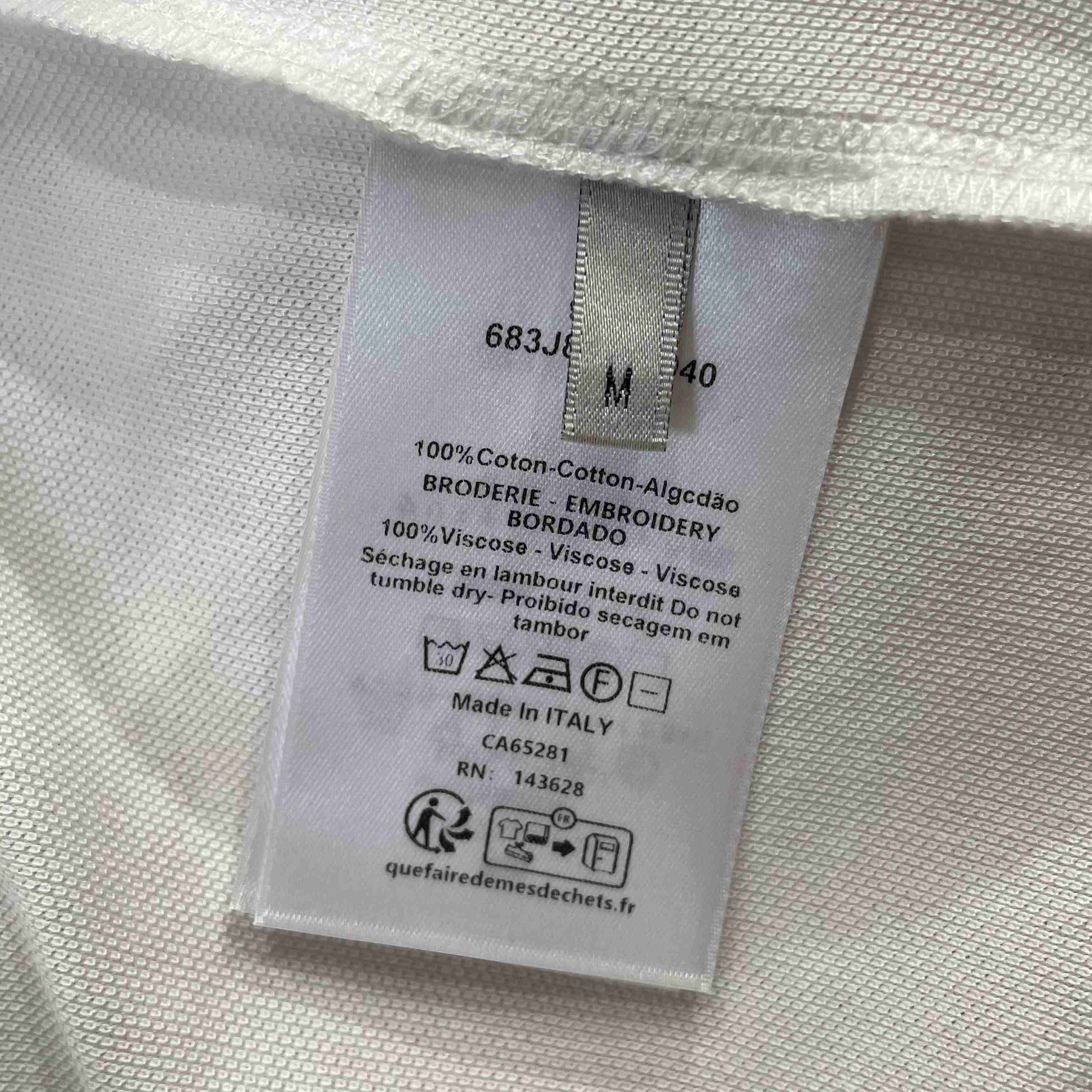 Dior Polo Shirt White Cotton Piqué - FashionPlug