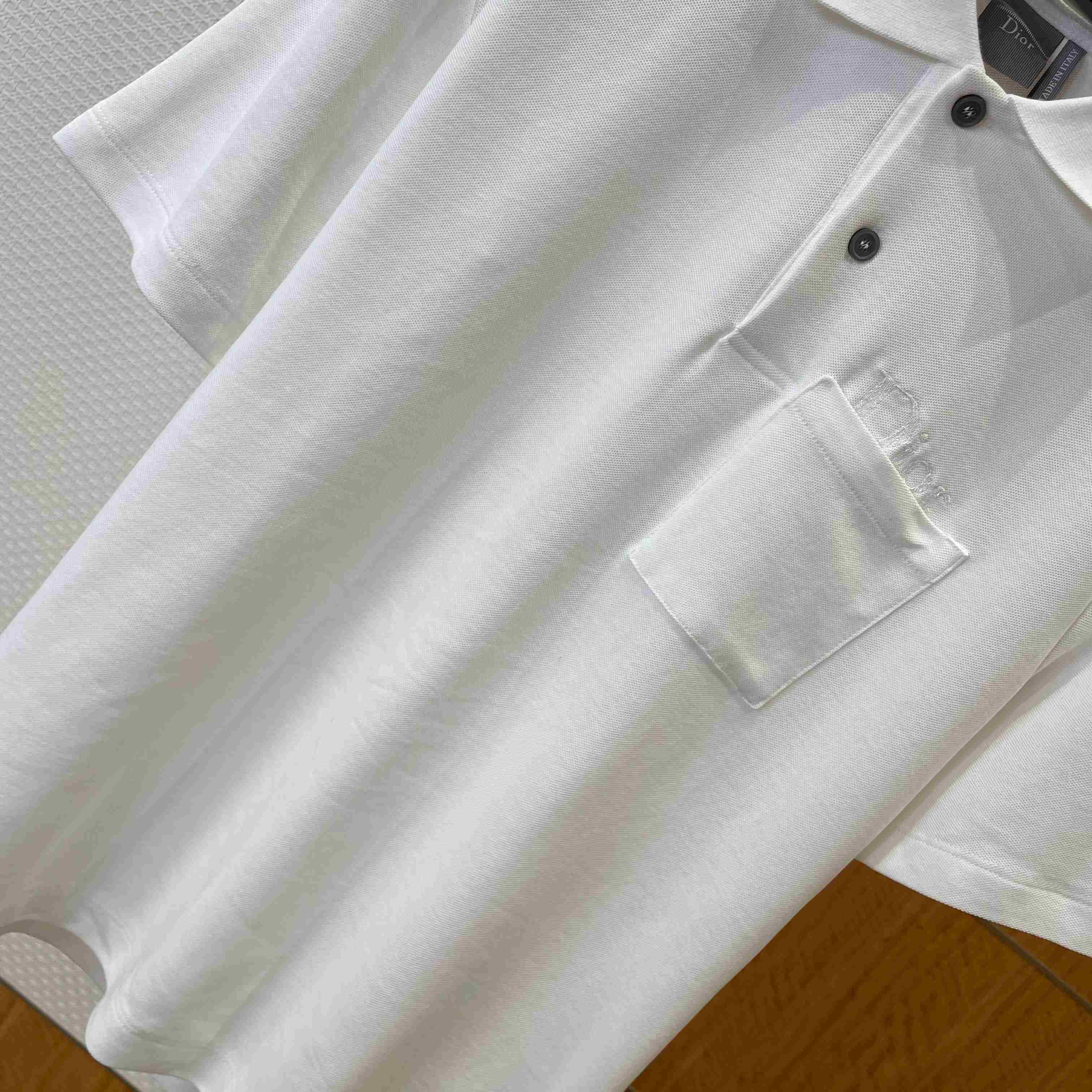 Dior Polo Shirt White Cotton Piqué - FashionPlug