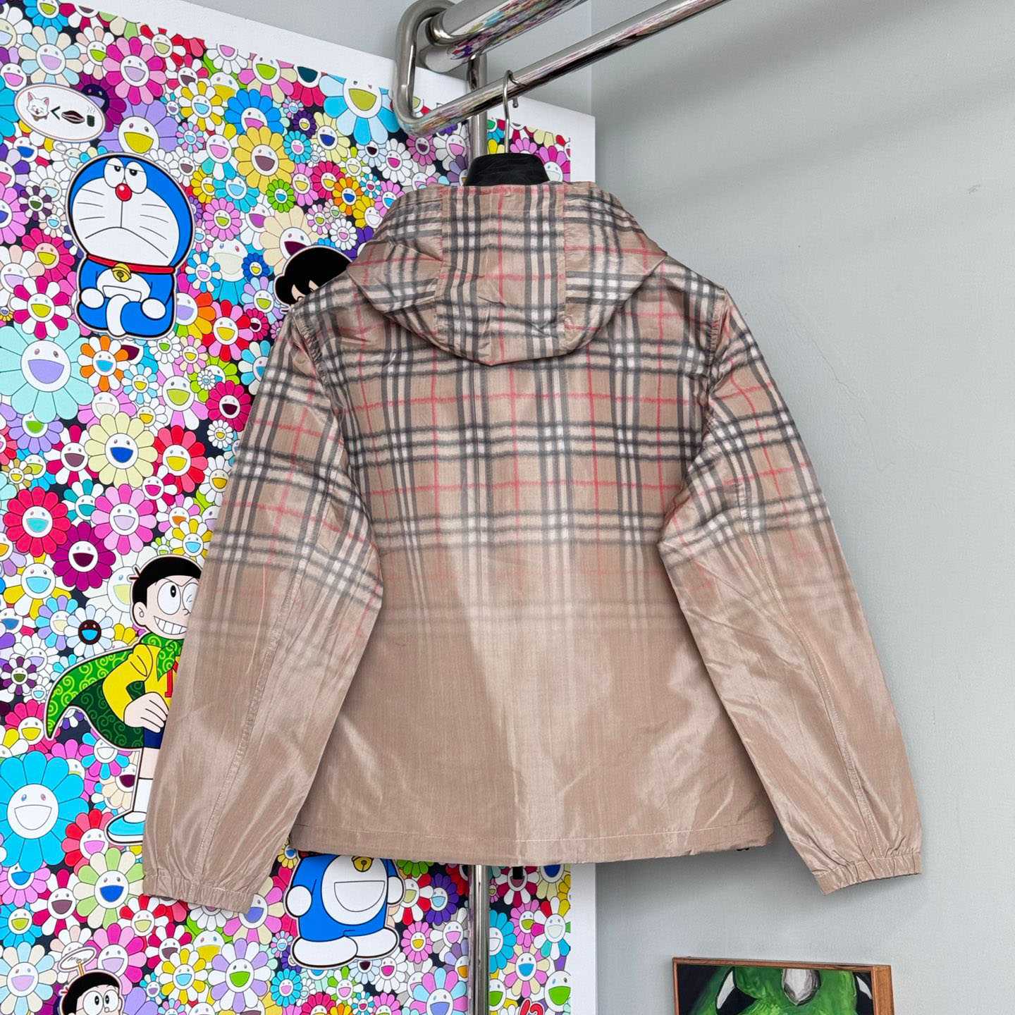Burberry Gradient Check Hooded Jacket - FashionPlug