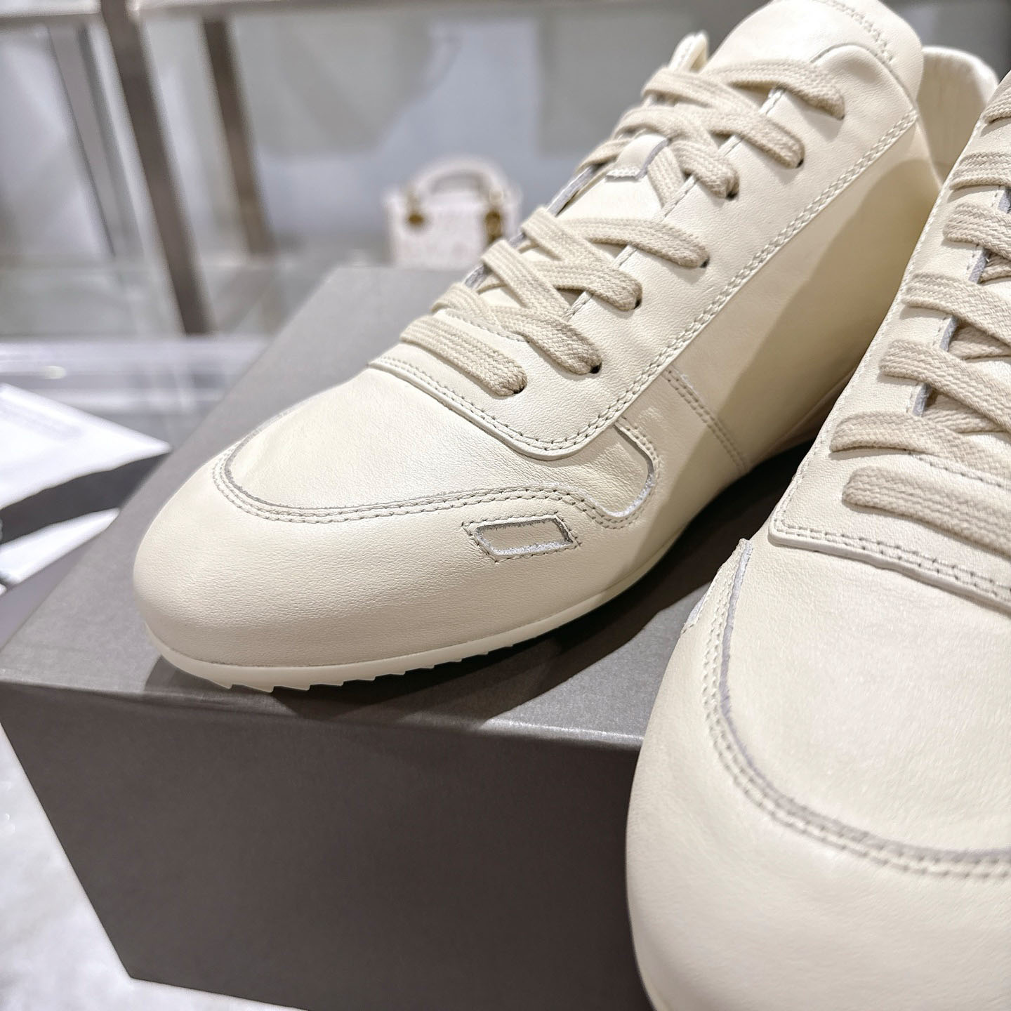Rick Owens Off-White Temple Minimal Sneakers - FashionPlug