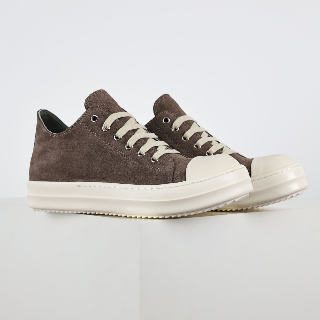 Rick Owens Ramones Suede Sneakers - FashionPlug