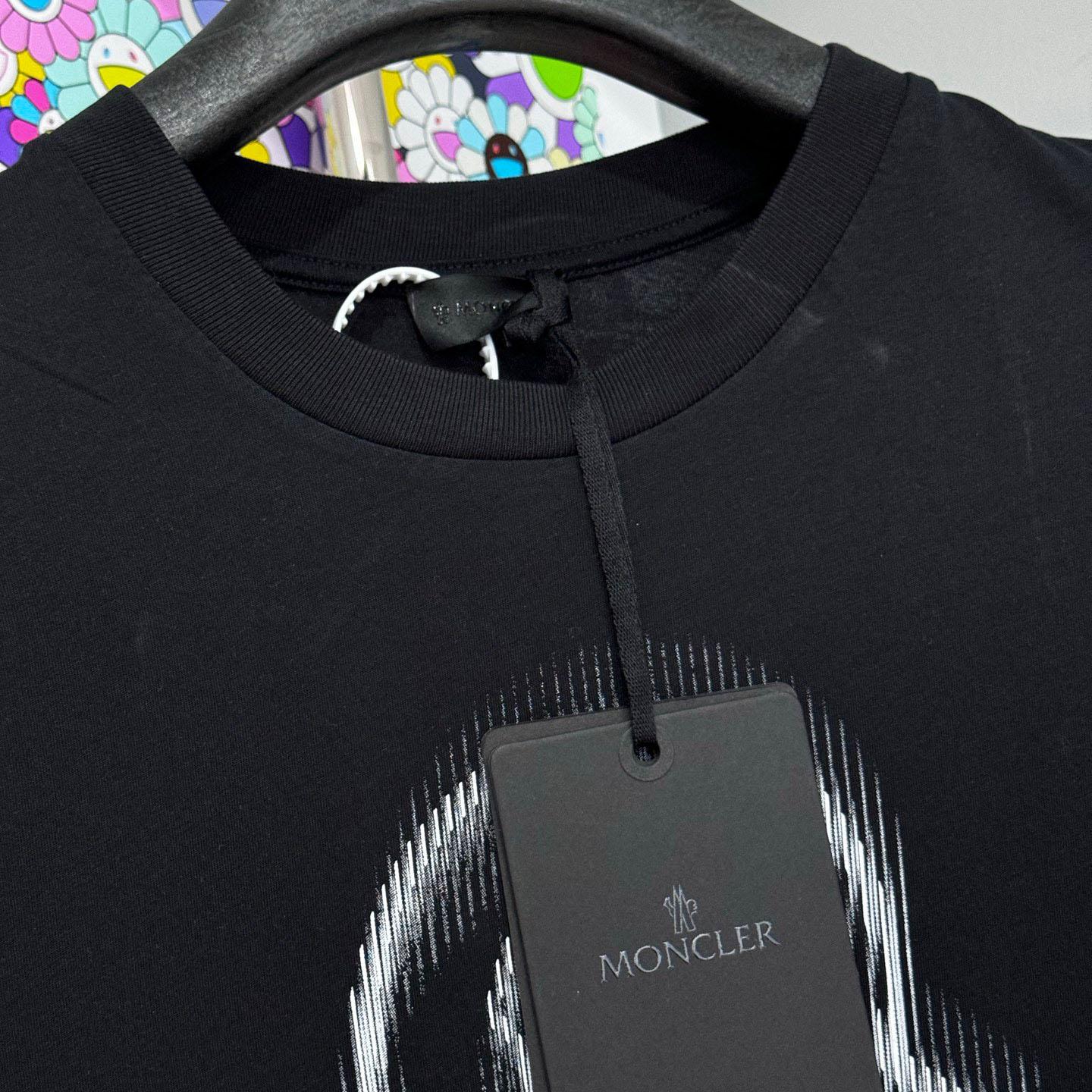 Moncler Blurred Logo Cotton T-Shirt - FashionPlug