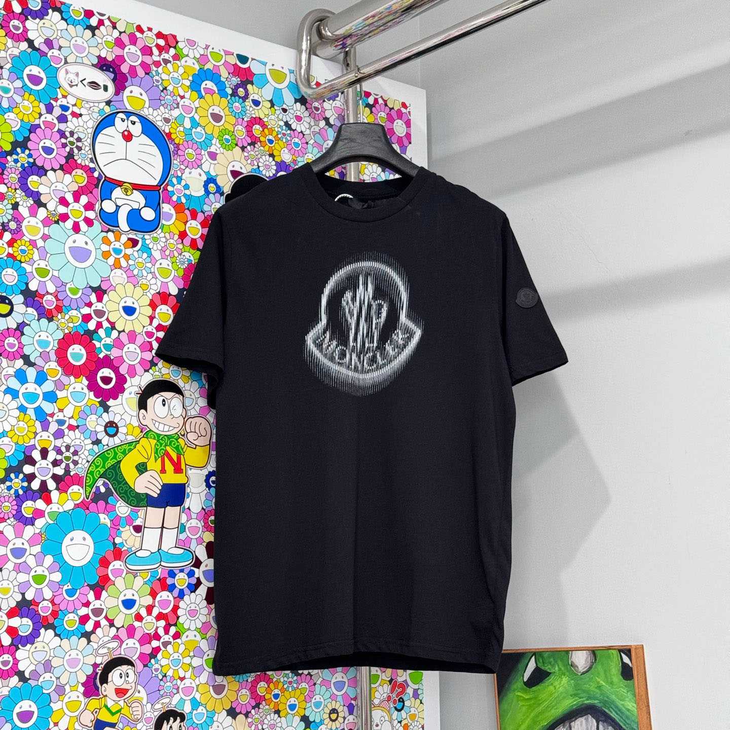 Moncler Blurred Logo Cotton T-Shirt - FashionPlug