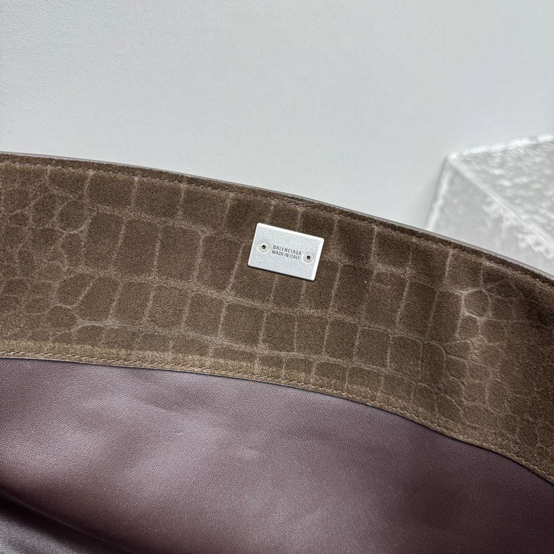 Balenciaga Rodeo Handbag Medium In Dark Brown - FashionPlug