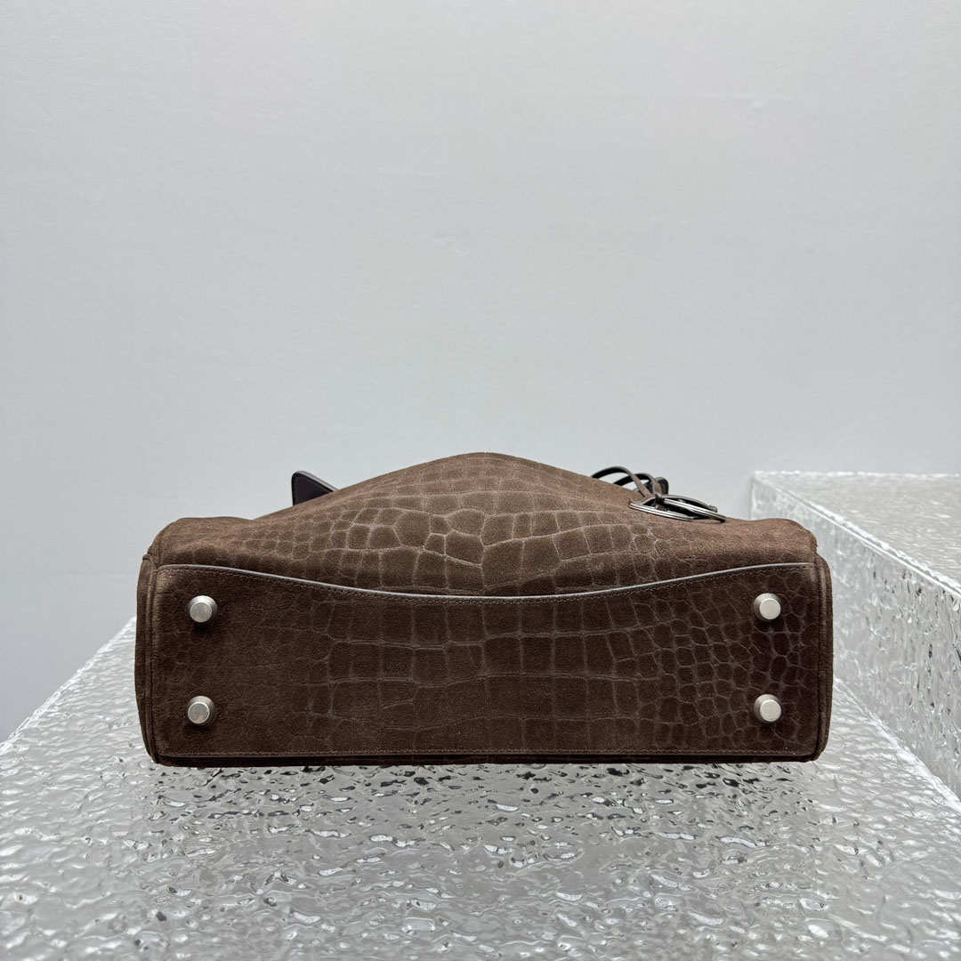 Balenciaga Rodeo Handbag Medium In Dark Brown - FashionPlug