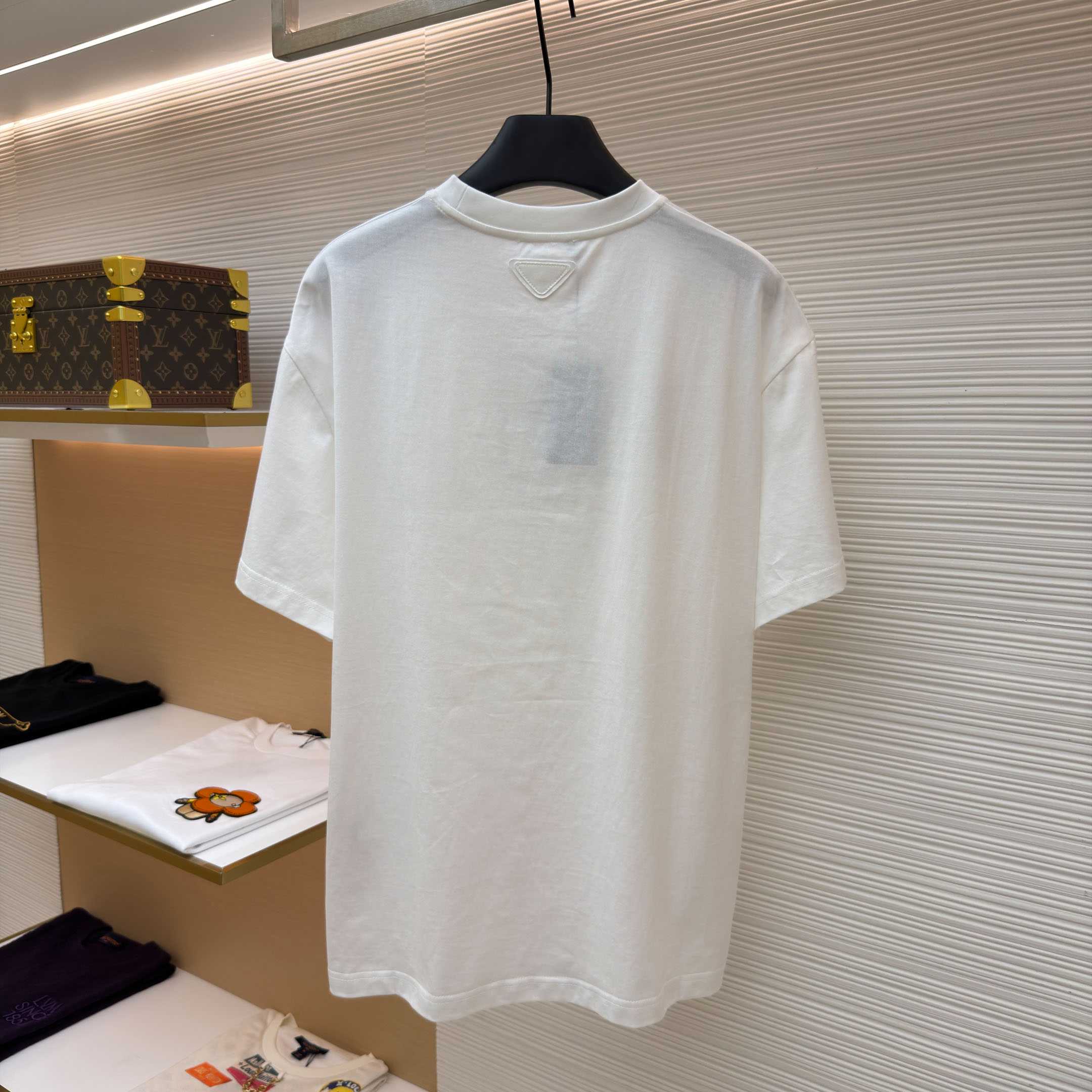 Prada Printed Cotton T-shirt - FashionPlug