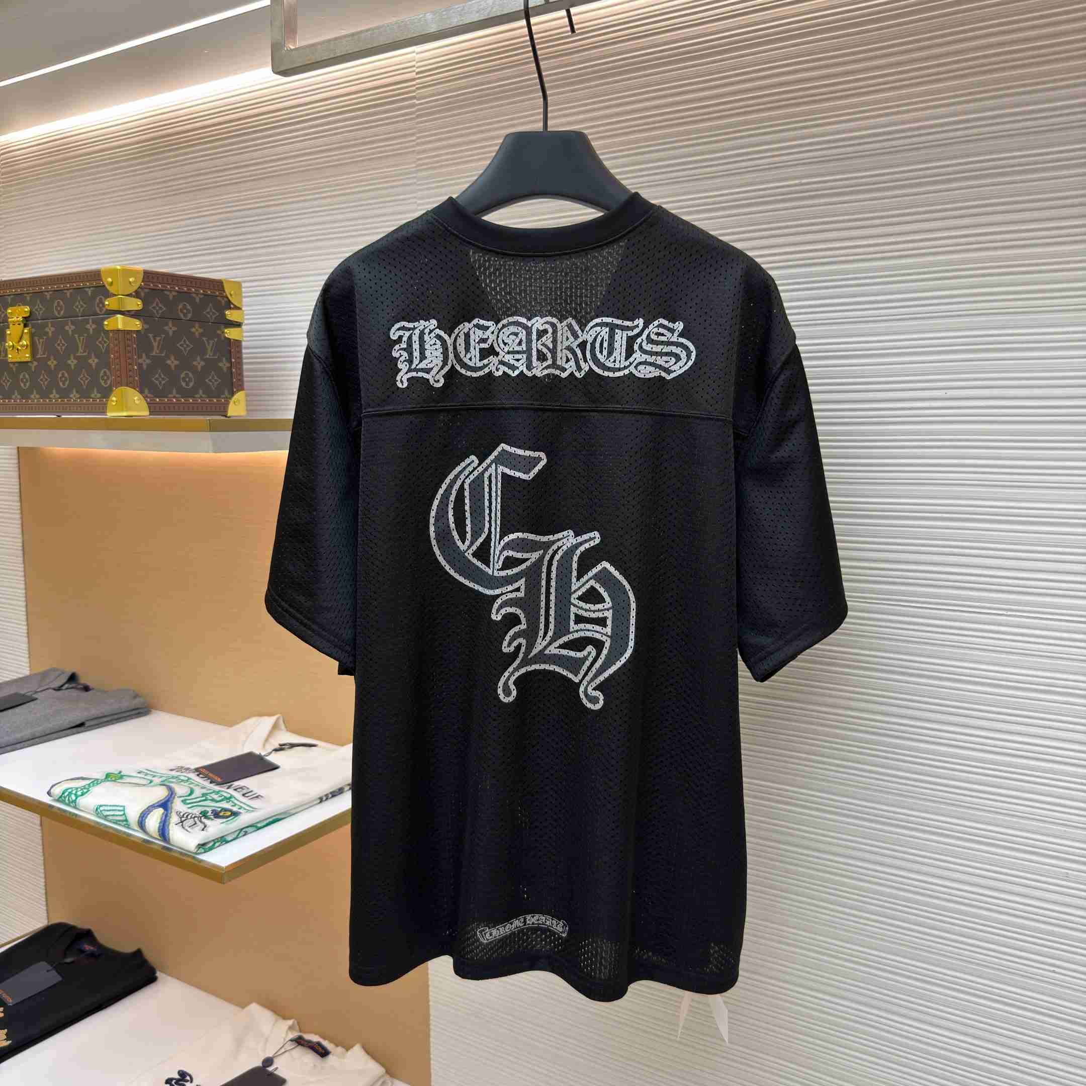 Chrome Hearts Mesh Stadium Football Jersey 'Black' - FashionPlug