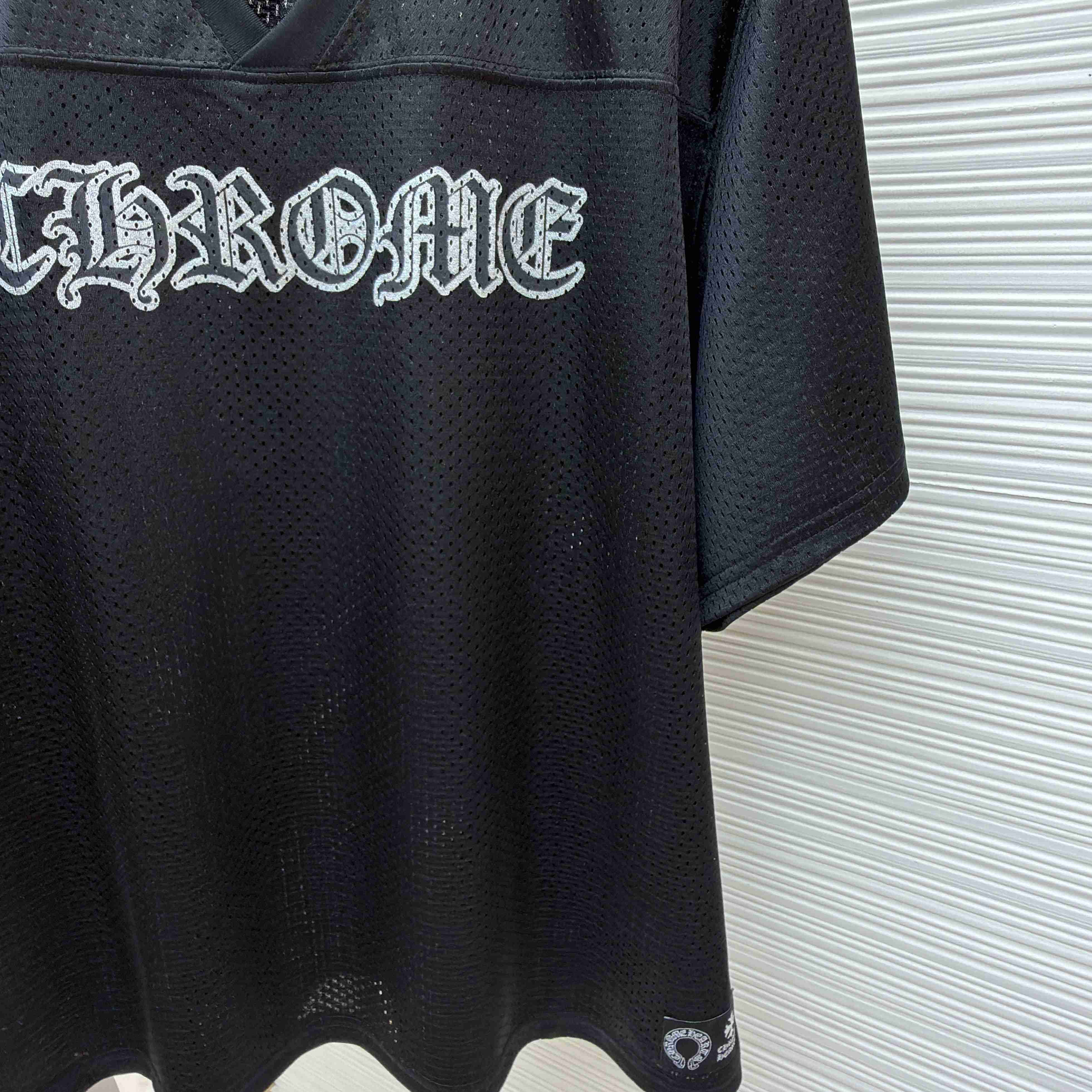 Chrome Hearts Mesh Stadium Football Jersey 'Black' - FashionPlug