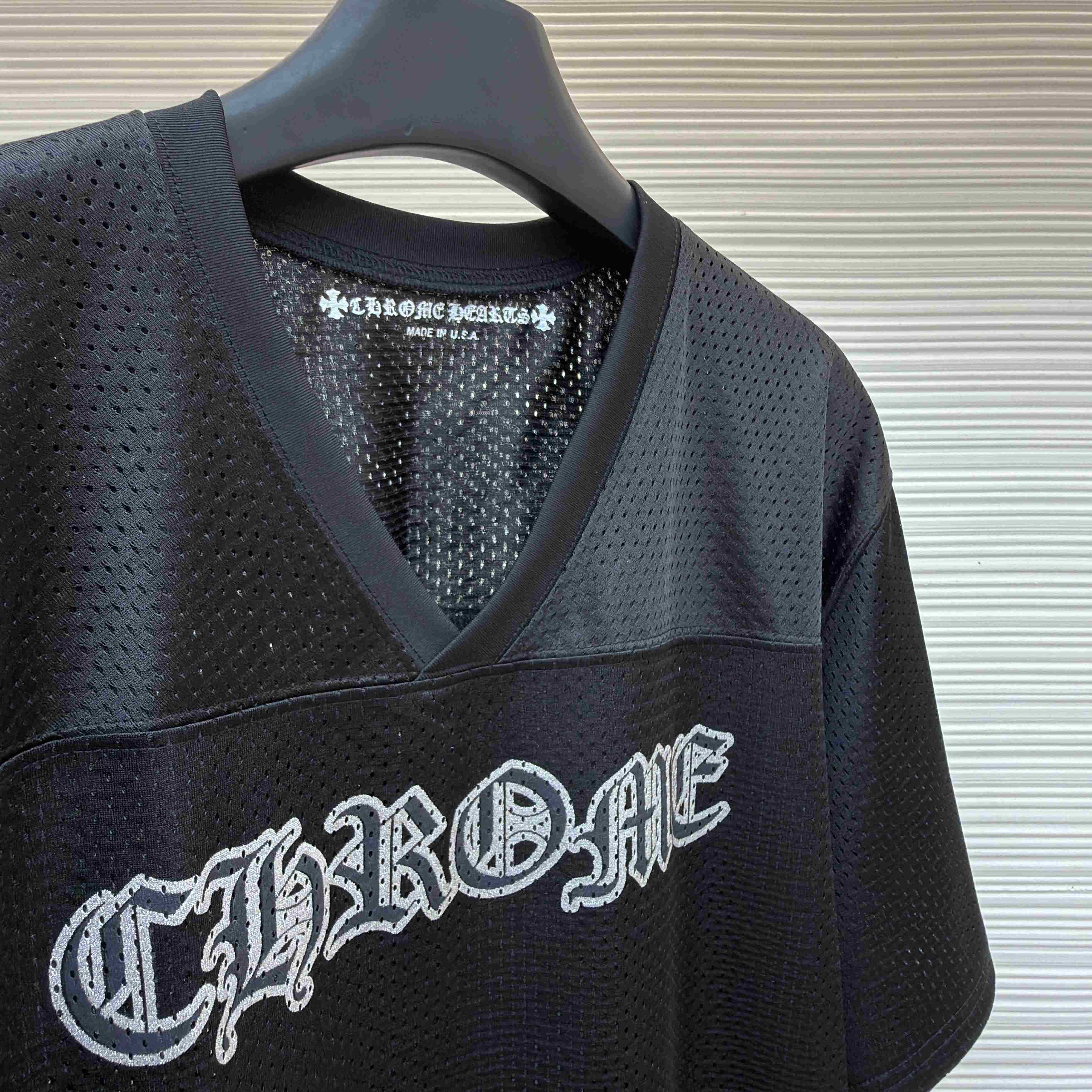 Chrome Hearts Mesh Stadium Football Jersey 'Black' - FashionPlug