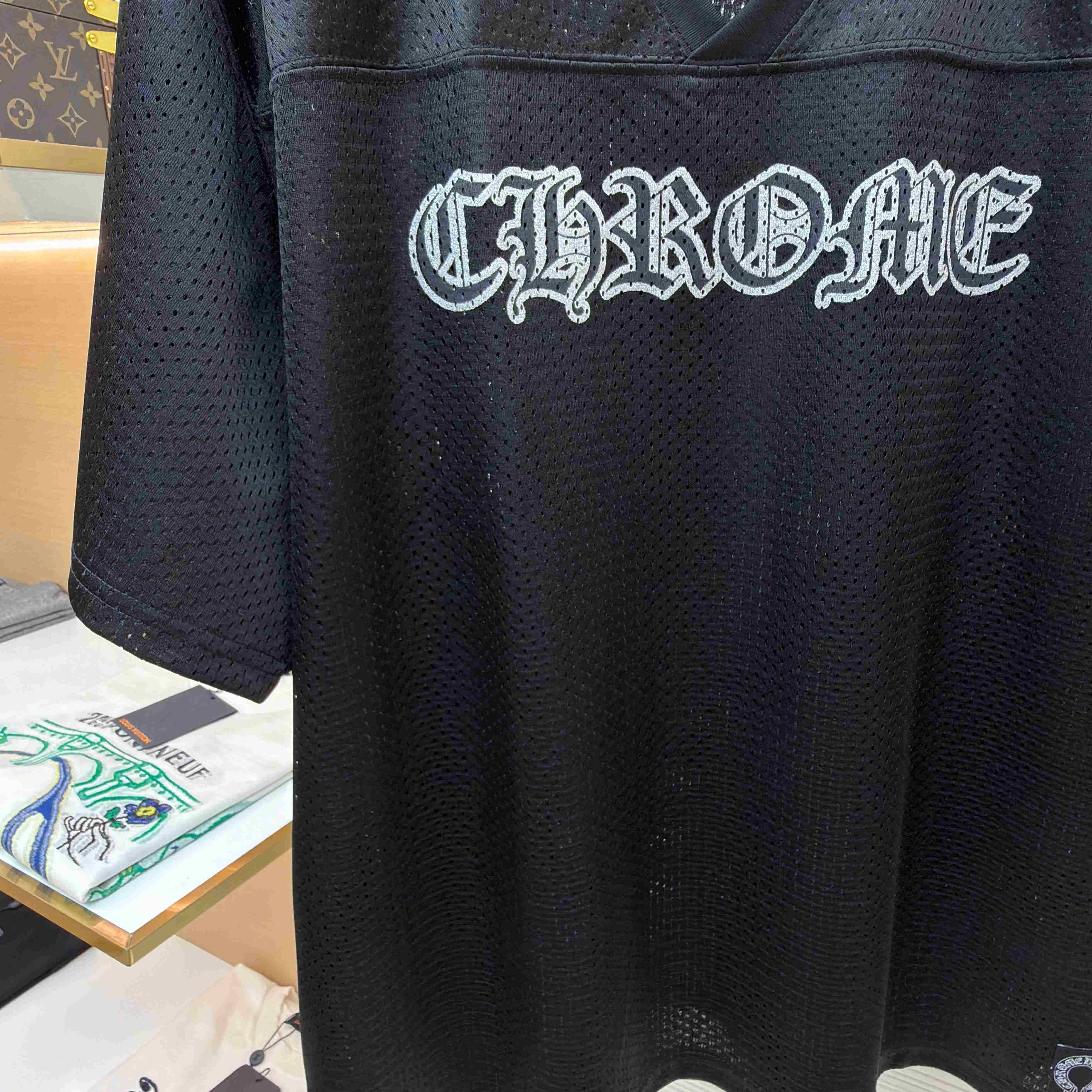 Chrome Hearts Mesh Stadium Football Jersey 'Black' - FashionPlug