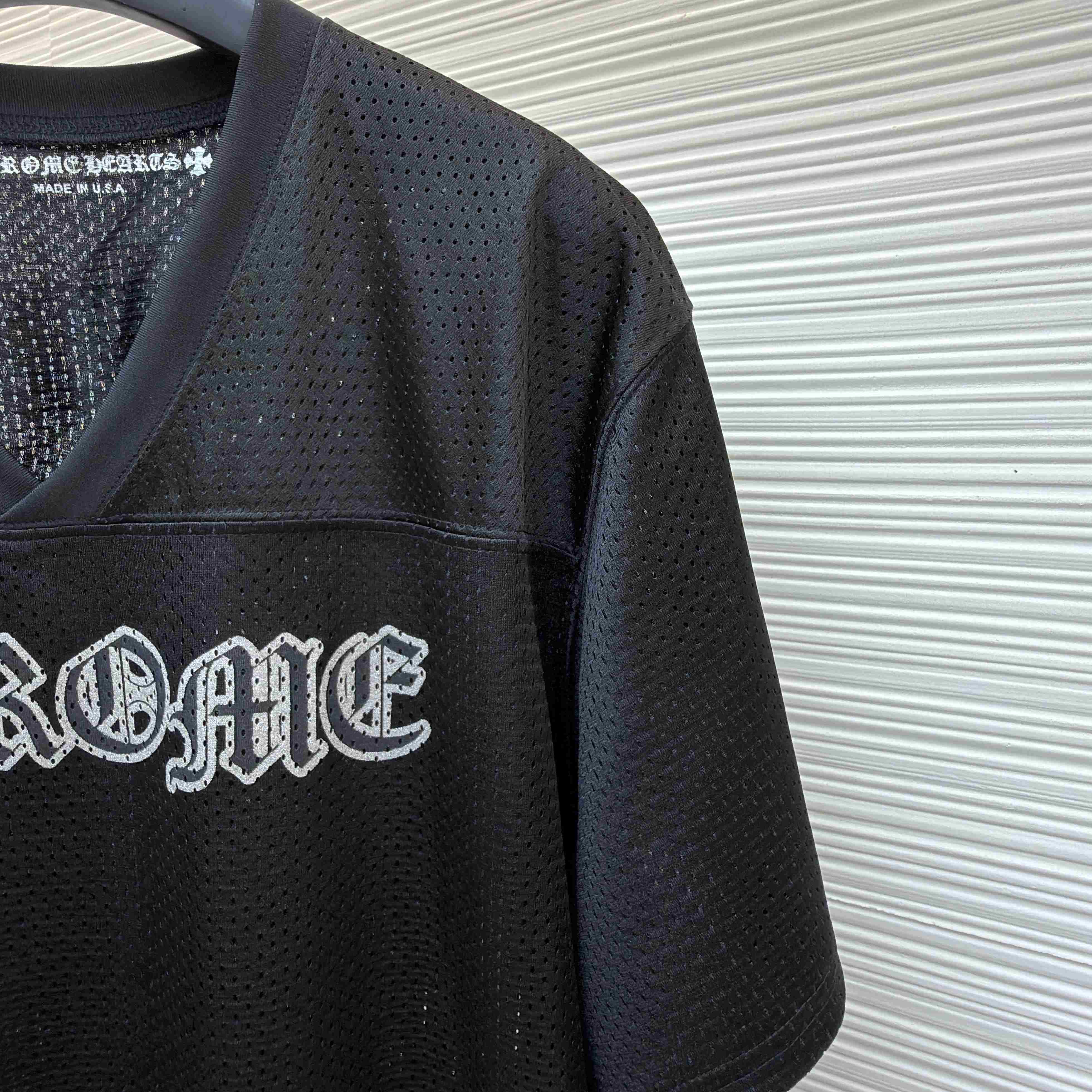 Chrome Hearts Mesh Stadium Football Jersey 'Black' - FashionPlug