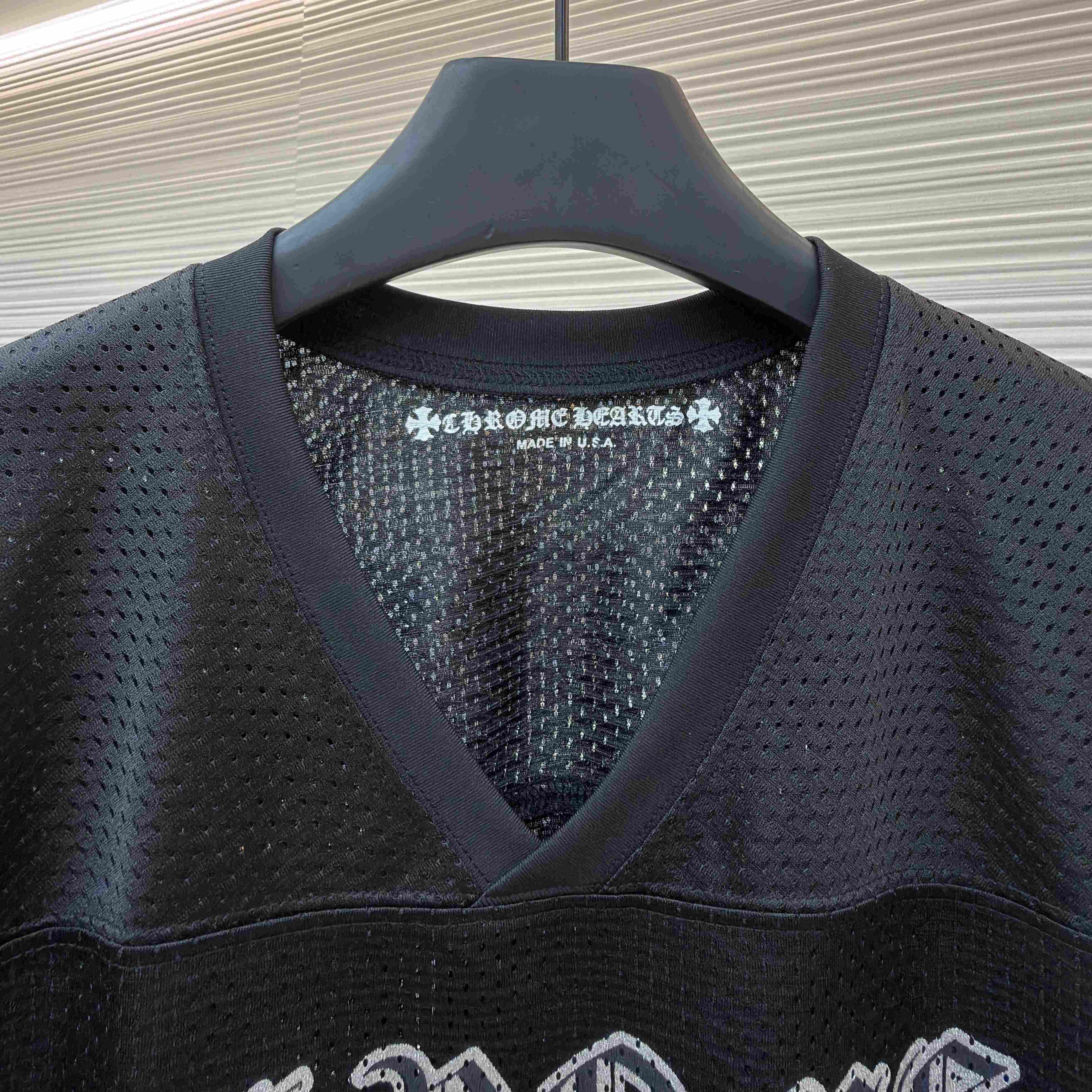 Chrome Hearts Mesh Stadium Football Jersey 'Black' - FashionPlug