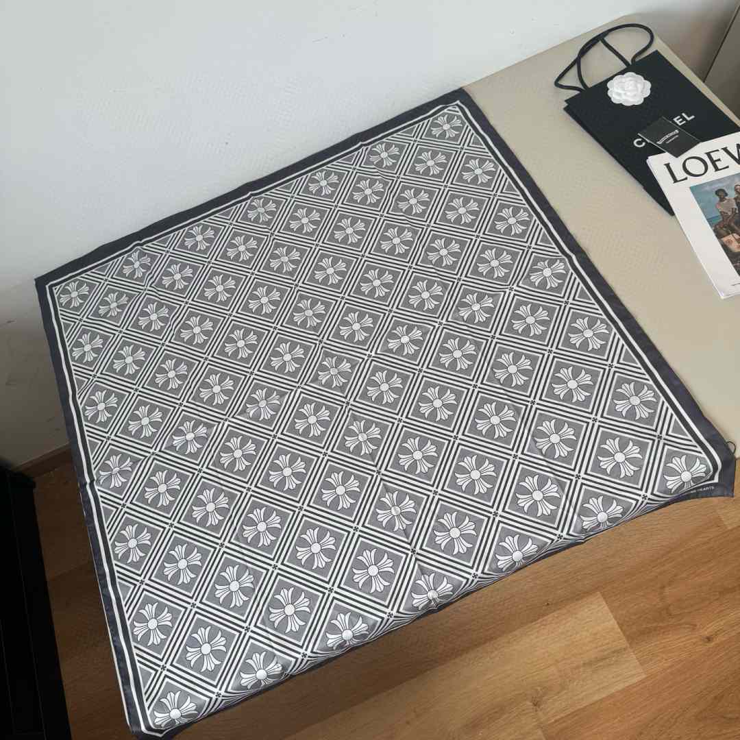 Chrome Heart Square Silk Scarf - FashionPlug