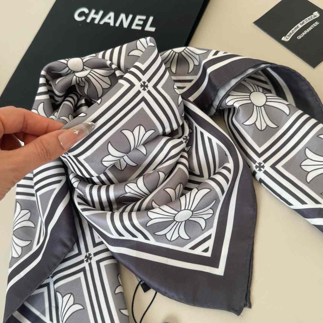 Chrome Heart Square Silk Scarf - FashionPlug