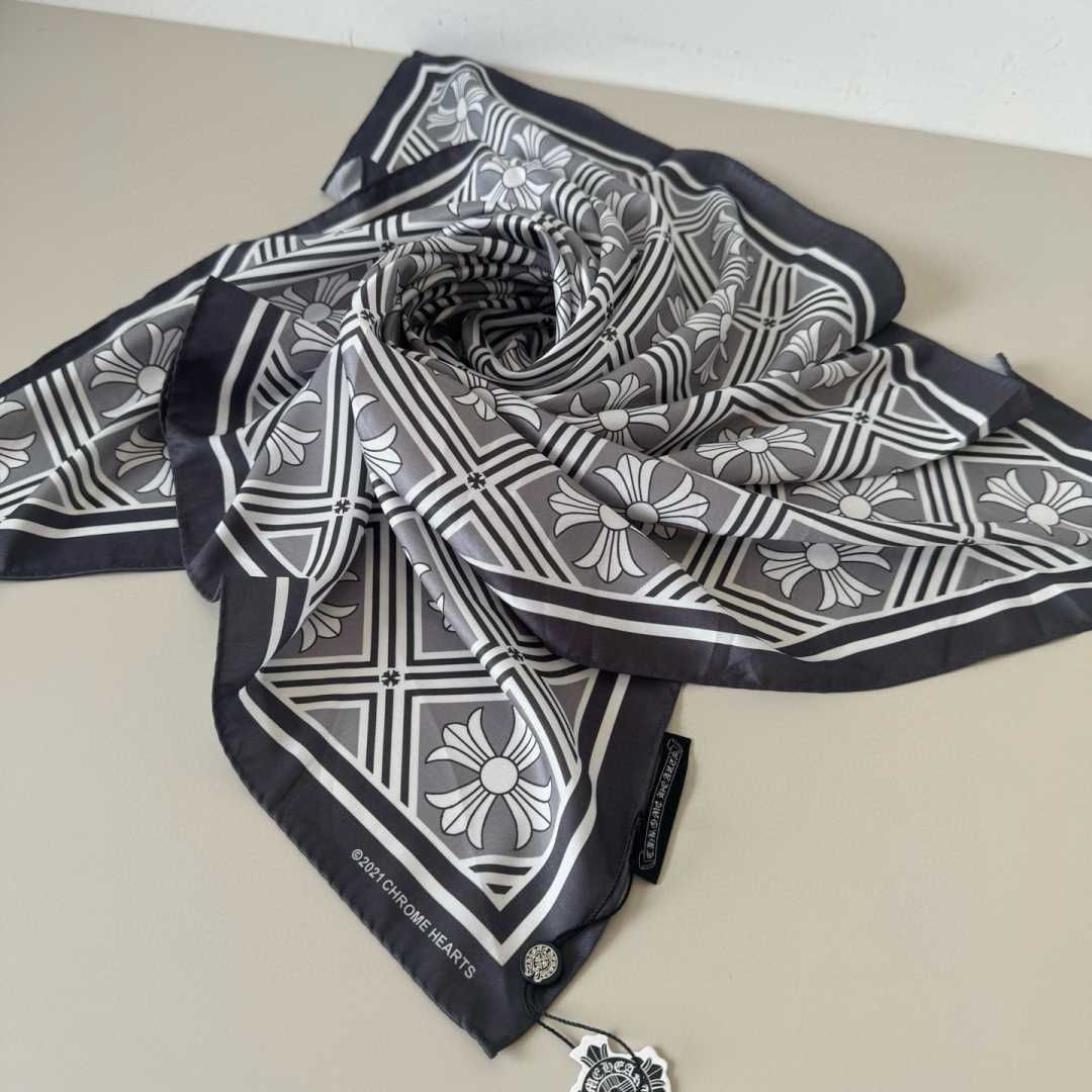 Chrome Heart Square Silk Scarf - FashionPlug