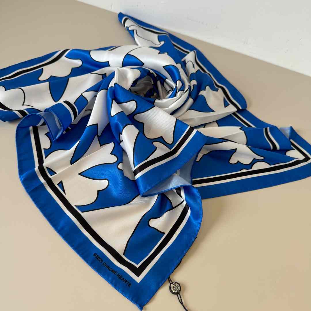 Chrome Heart Square Silk Scarf - FashionPlug