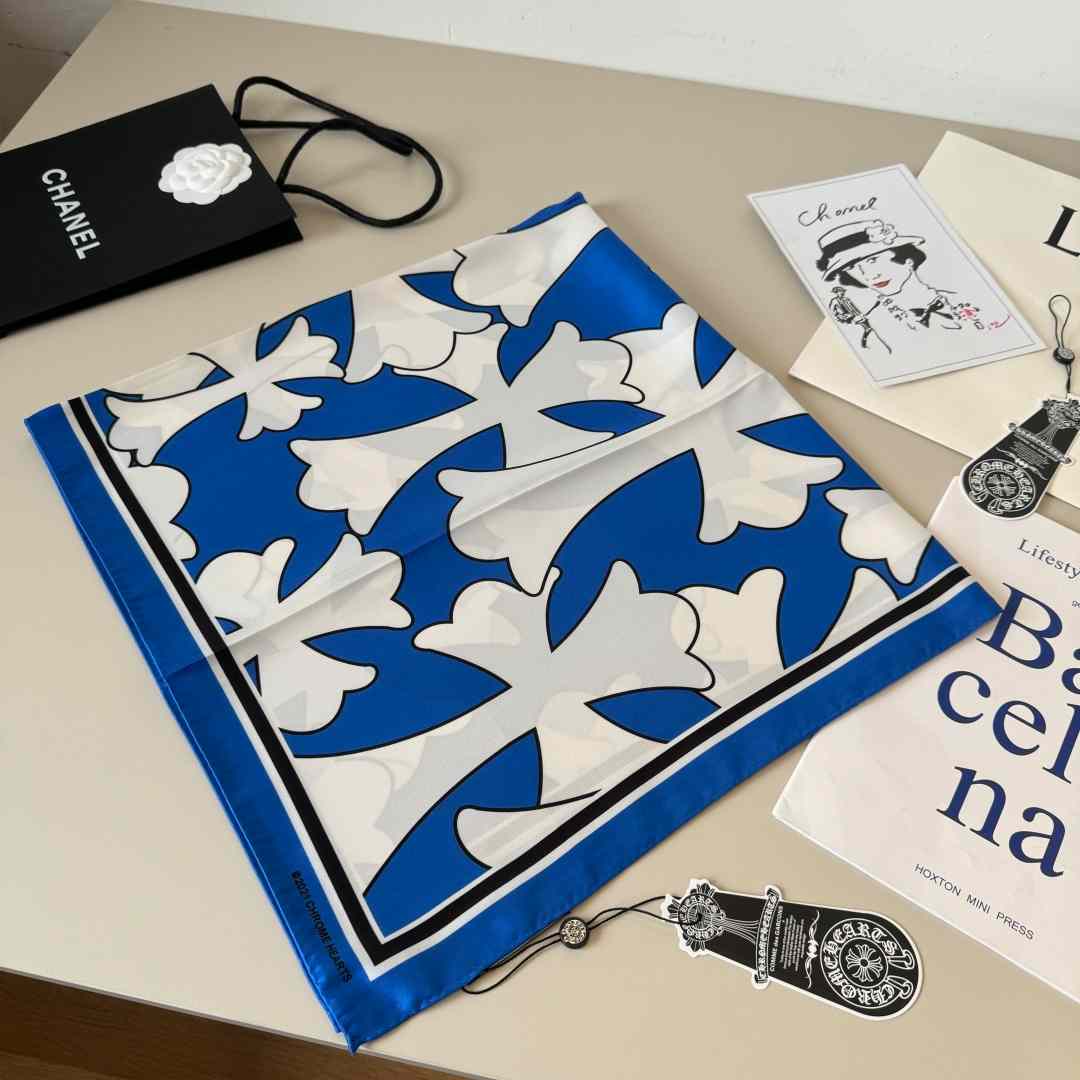 Chrome Heart Square Silk Scarf - FashionPlug