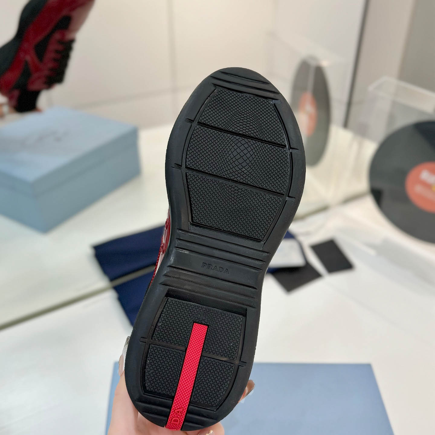 Prada america's Cup Patent Leather Sneakers - FashionPlug