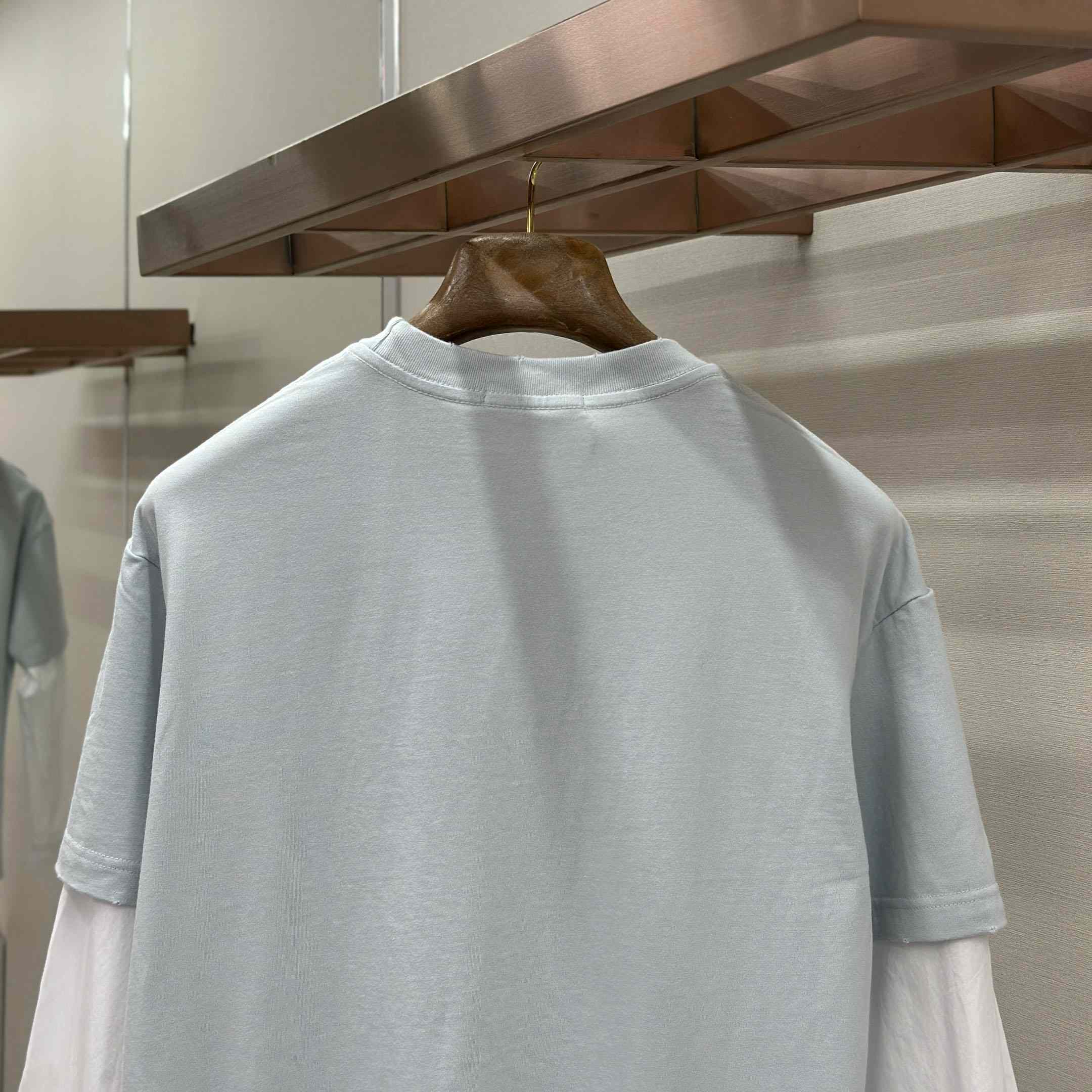 Acne Studios Layered Print T-Shirt 'Light Grey' - FashionPlug