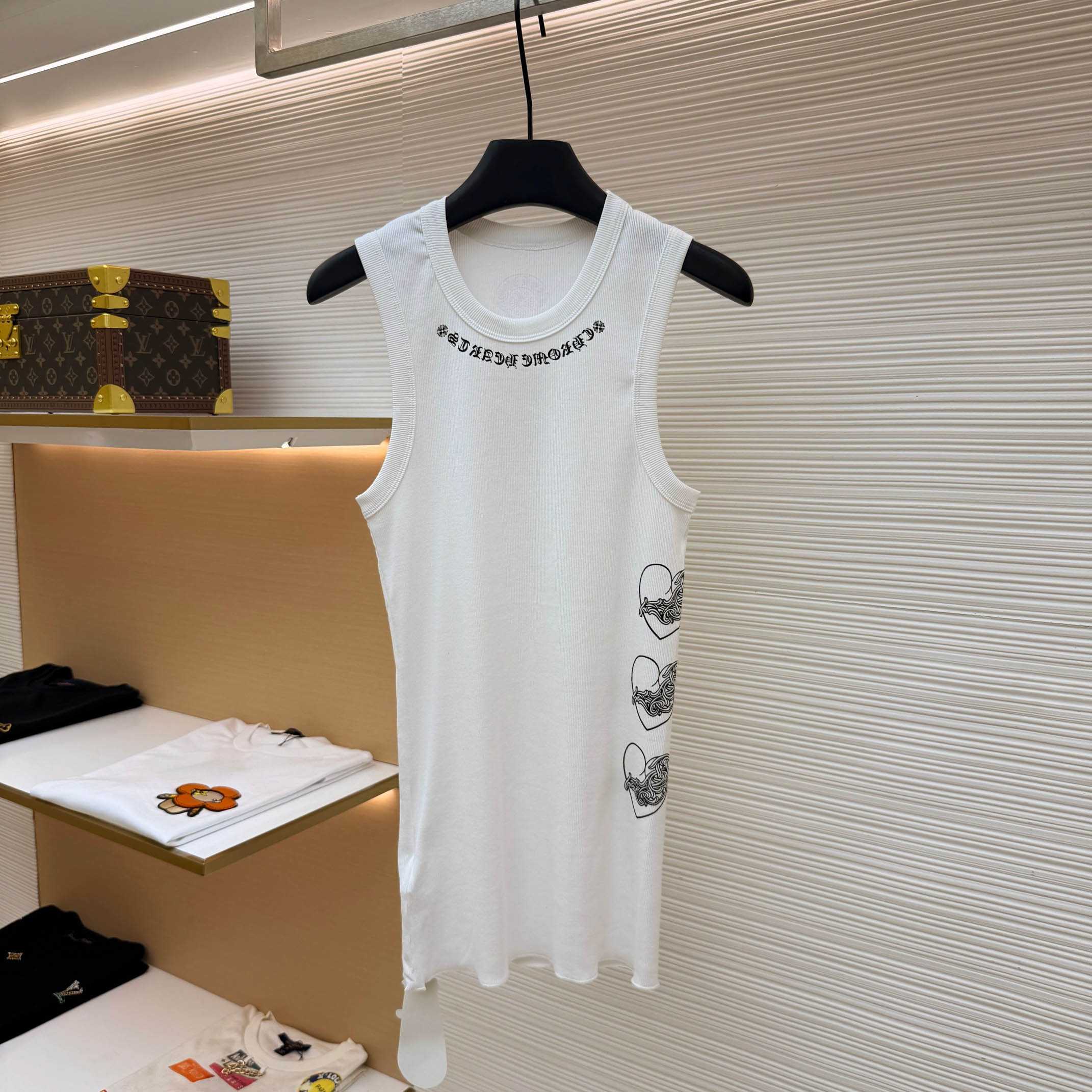 Chrome Hearts 'Love You' Floral Heart White Tank Top - FashionPlug