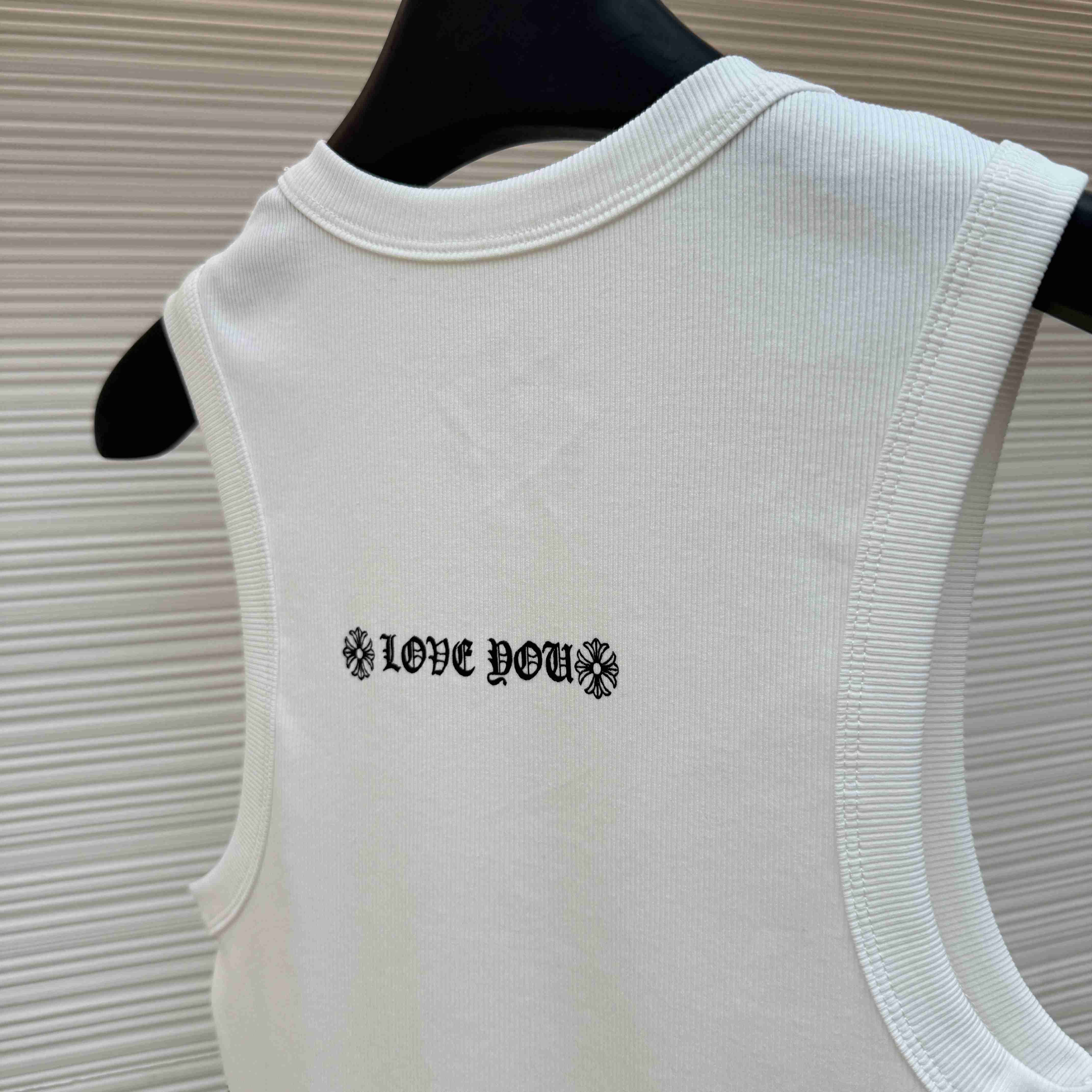 Chrome Hearts 'Love You' Floral Heart White Tank Top - FashionPlug