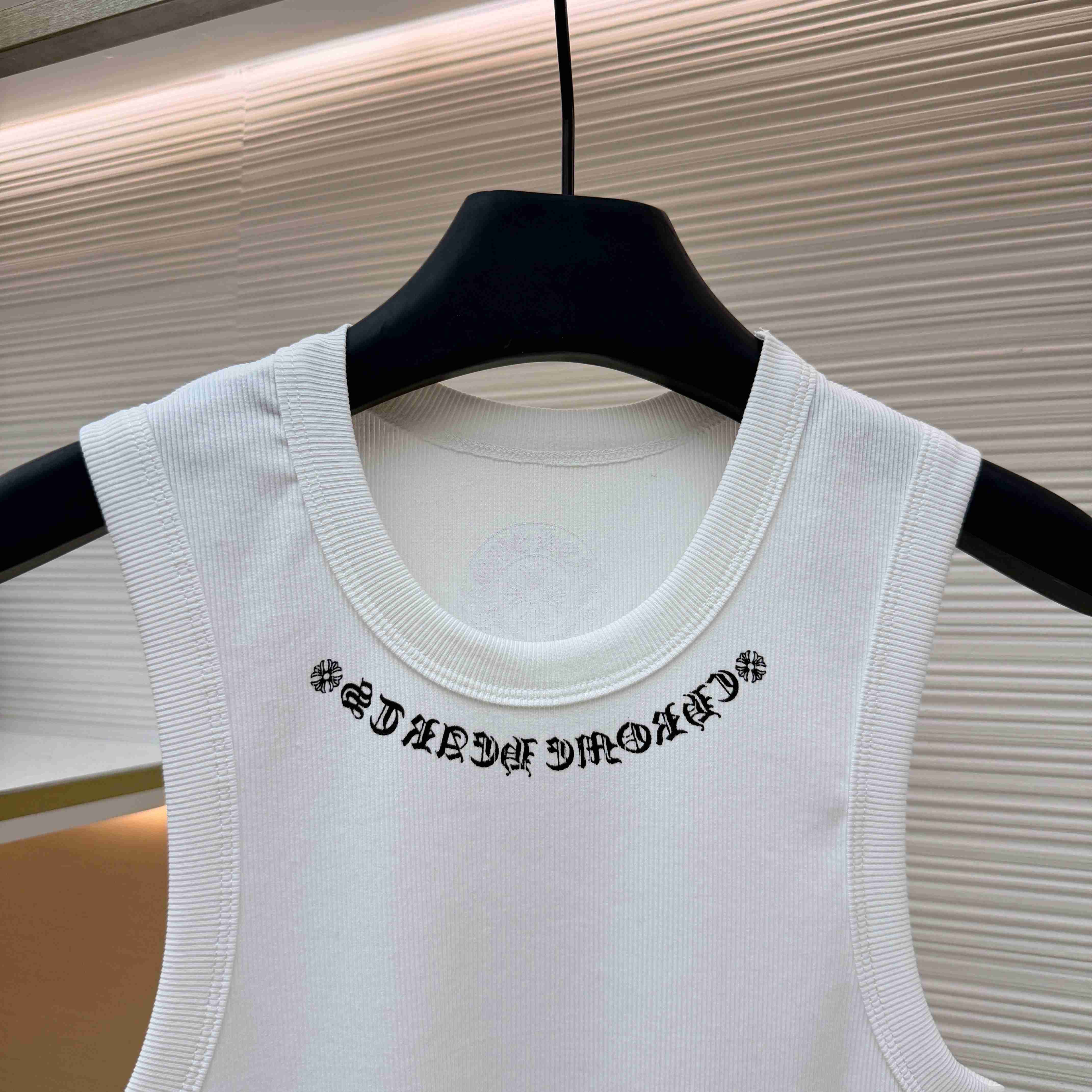 Chrome Hearts 'Love You' Floral Heart White Tank Top - FashionPlug