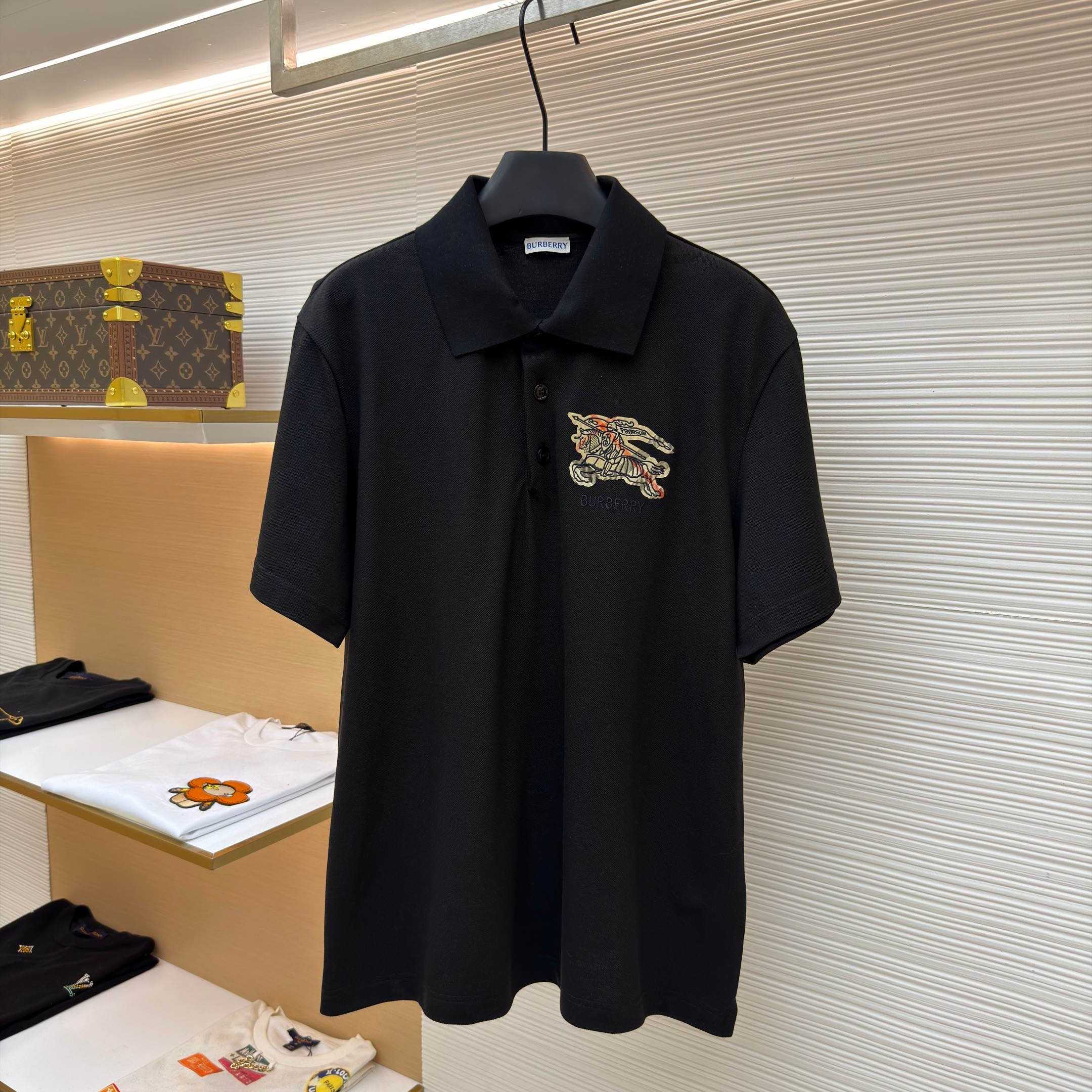 Burberry EKD Sketch Cotton Polo Shirt - FashionPlug