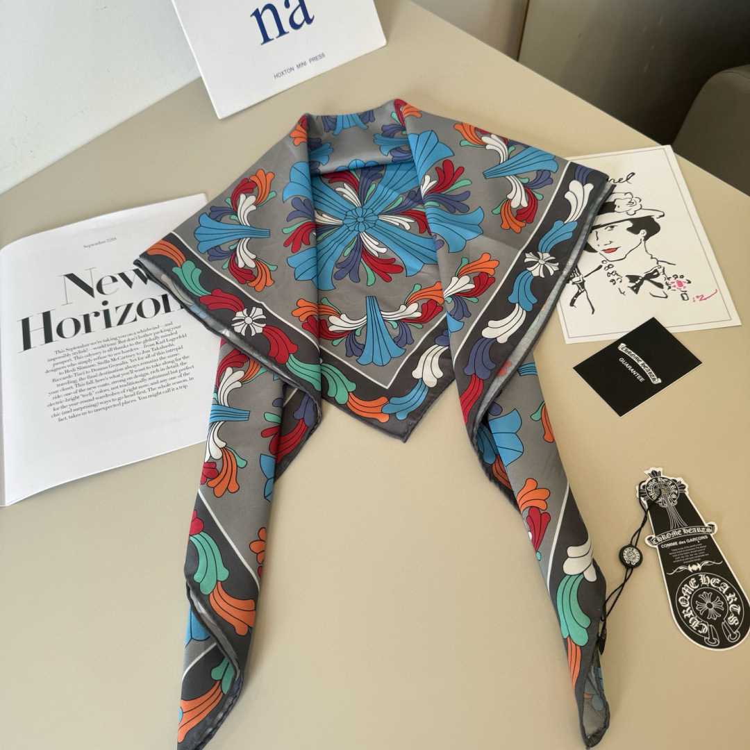 Chrome Heart Square Silk Scarf - FashionPlug