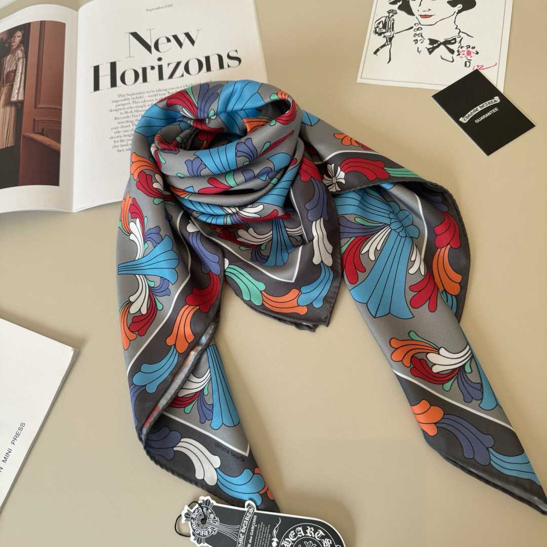 Chrome Heart Square Silk Scarf - FashionPlug