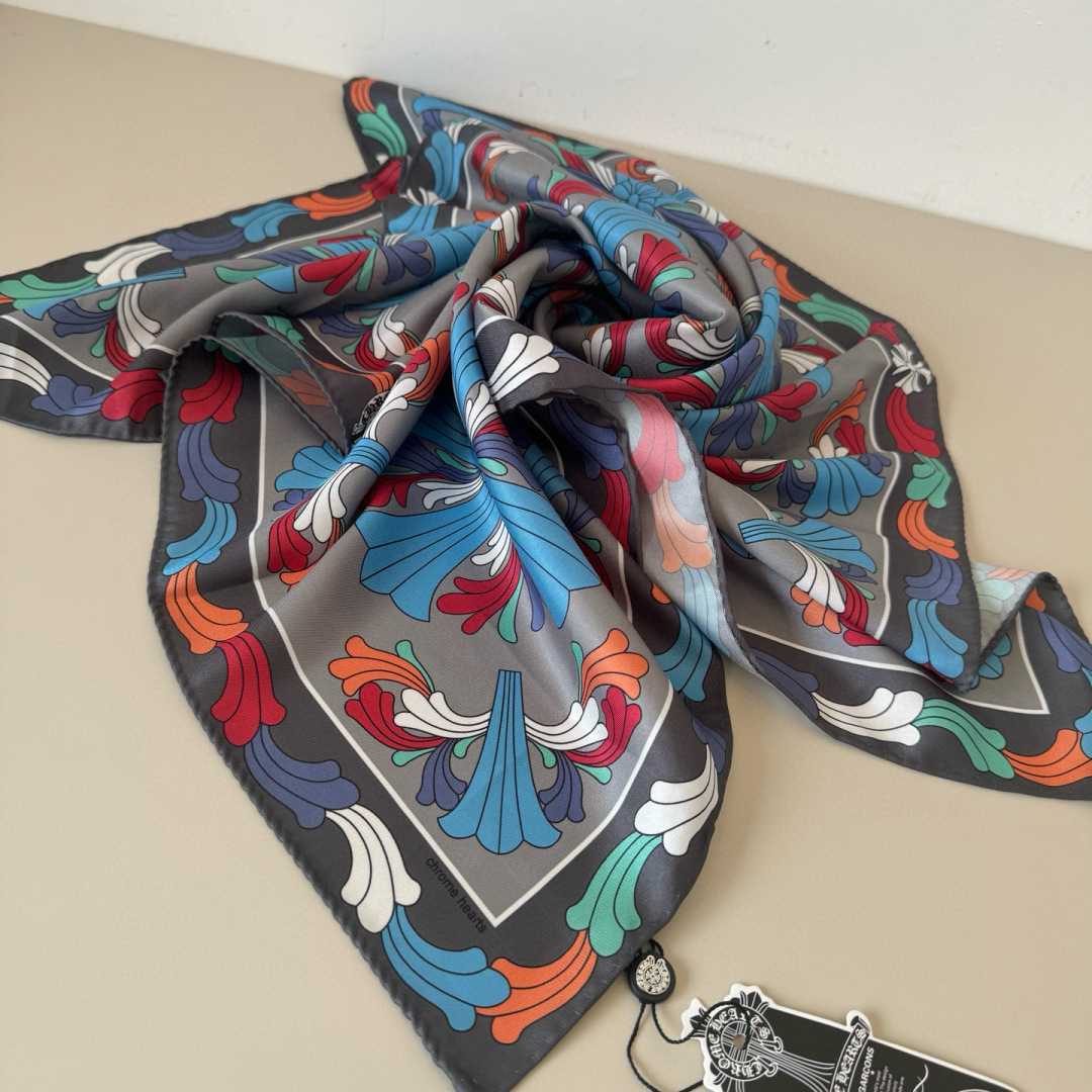 Chrome Heart Square Silk Scarf - FashionPlug