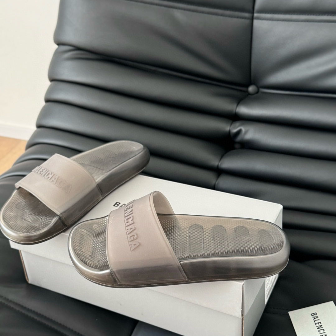 Balenciaga Pool Transparent Slide Sandal - FashionPlug
