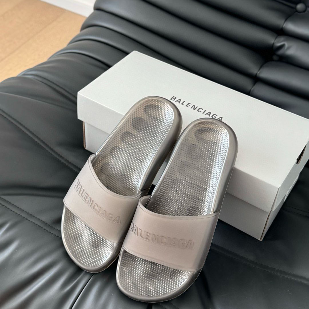Balenciaga Pool Transparent Slide Sandal - FashionPlug