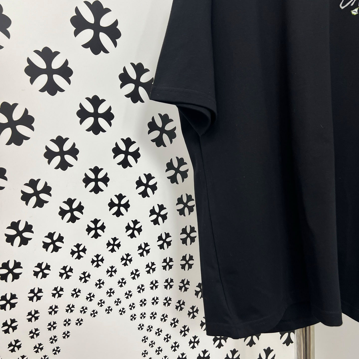 Chrome Hearts Double-Sided CAUTION Script Lips Cross Print Tee - FashionPlug