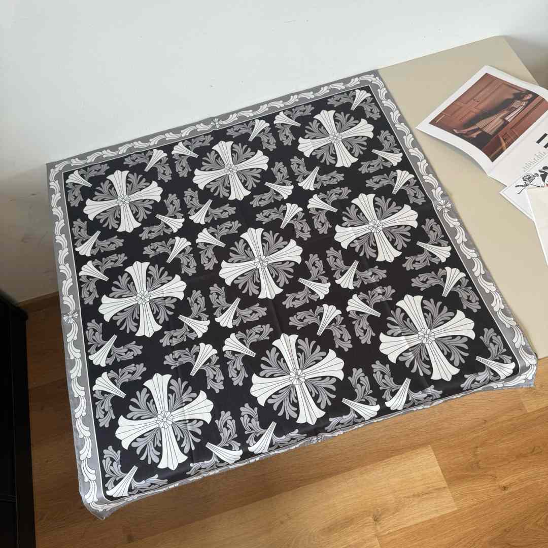 Chrome Heart Square Silk Scarf - FashionPlug