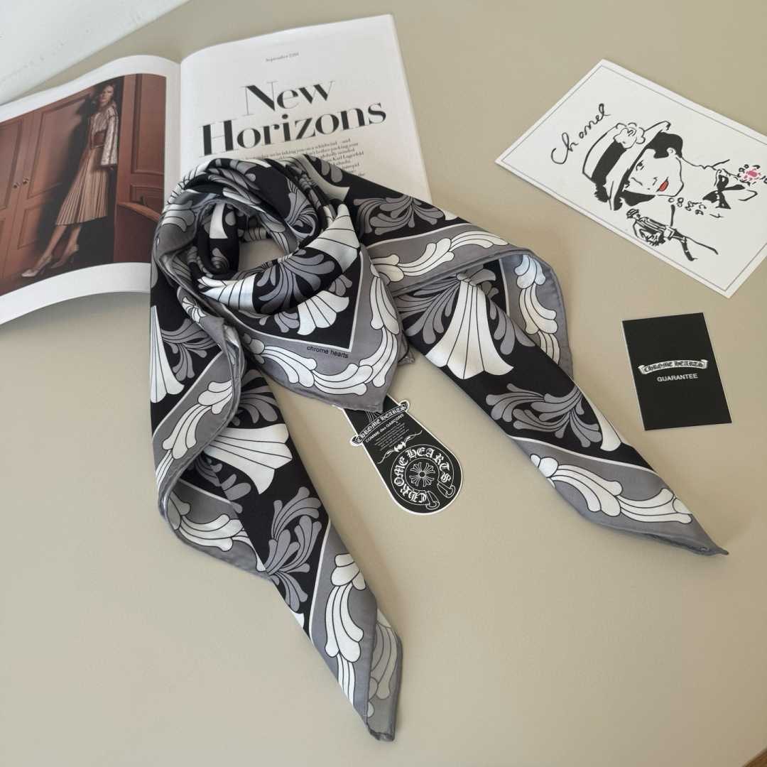 Chrome Heart Square Silk Scarf - FashionPlug