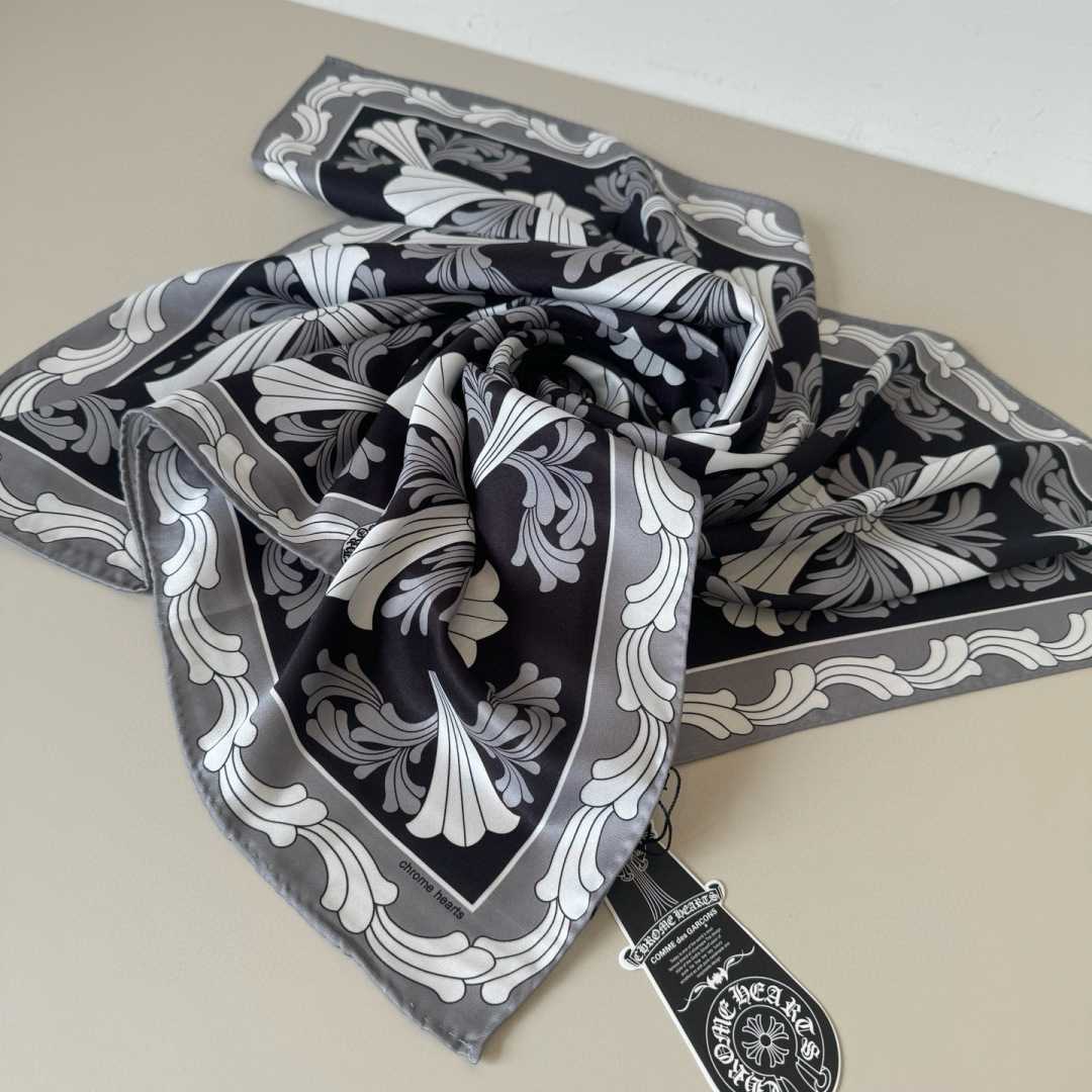Chrome Heart Square Silk Scarf - FashionPlug