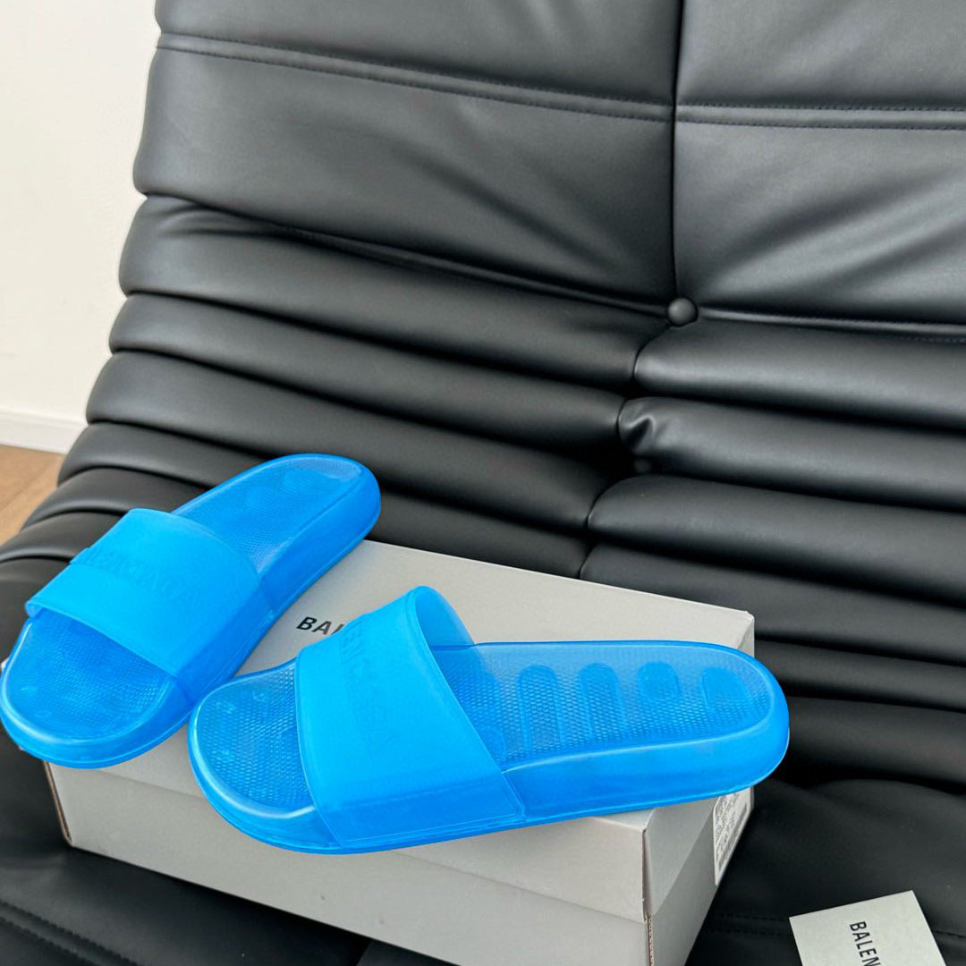 Balenciaga Pool Transparent Slide Sandal - FashionPlug