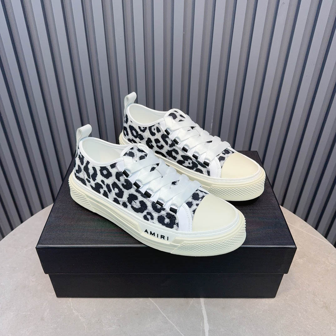 Amiri Black Court Leopard Print Sneakers - FashionPlug