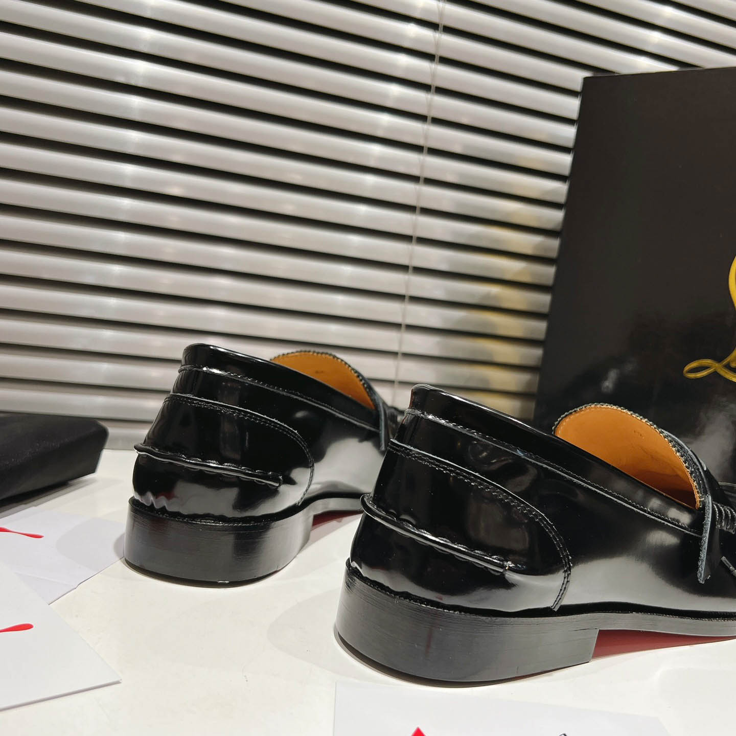 Christian Louboutin Chambelimoc Alligator-Print Embossed Loafers - FashionPlug