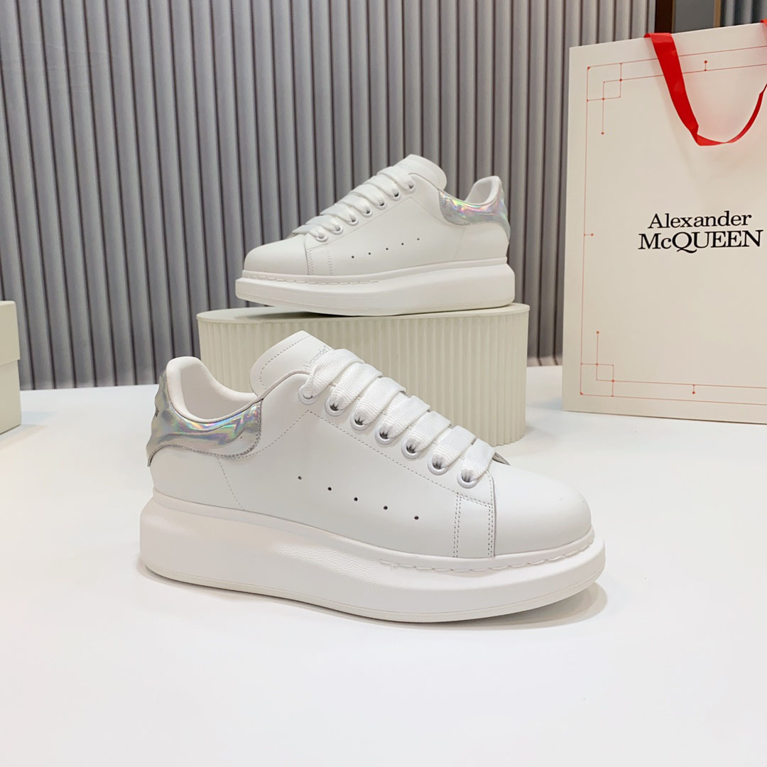Alexander McQueen Oversized Sneaker 'White Iridescent' - FashionPlug