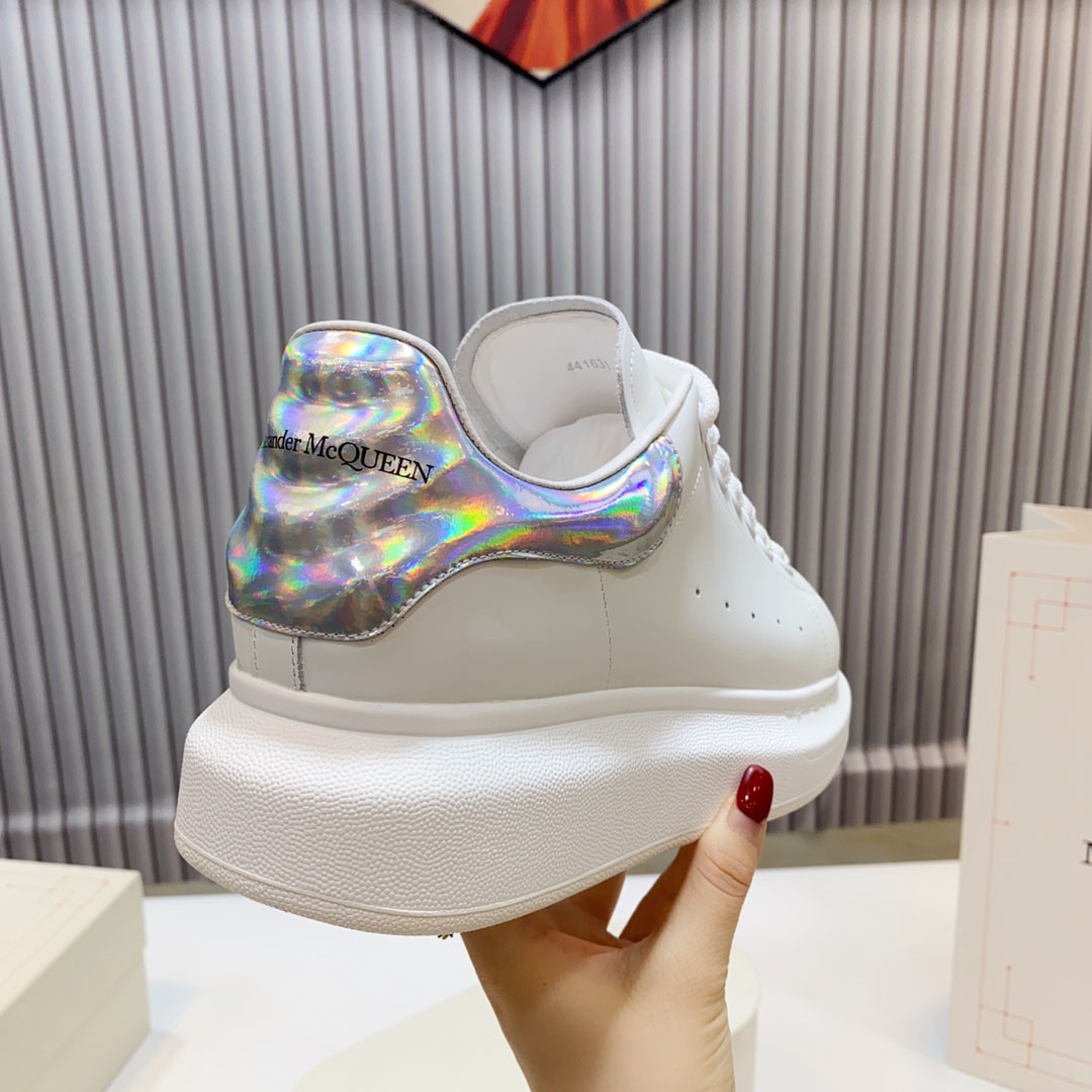 Alexander McQueen Oversized Sneaker 'White Iridescent' - FashionPlug