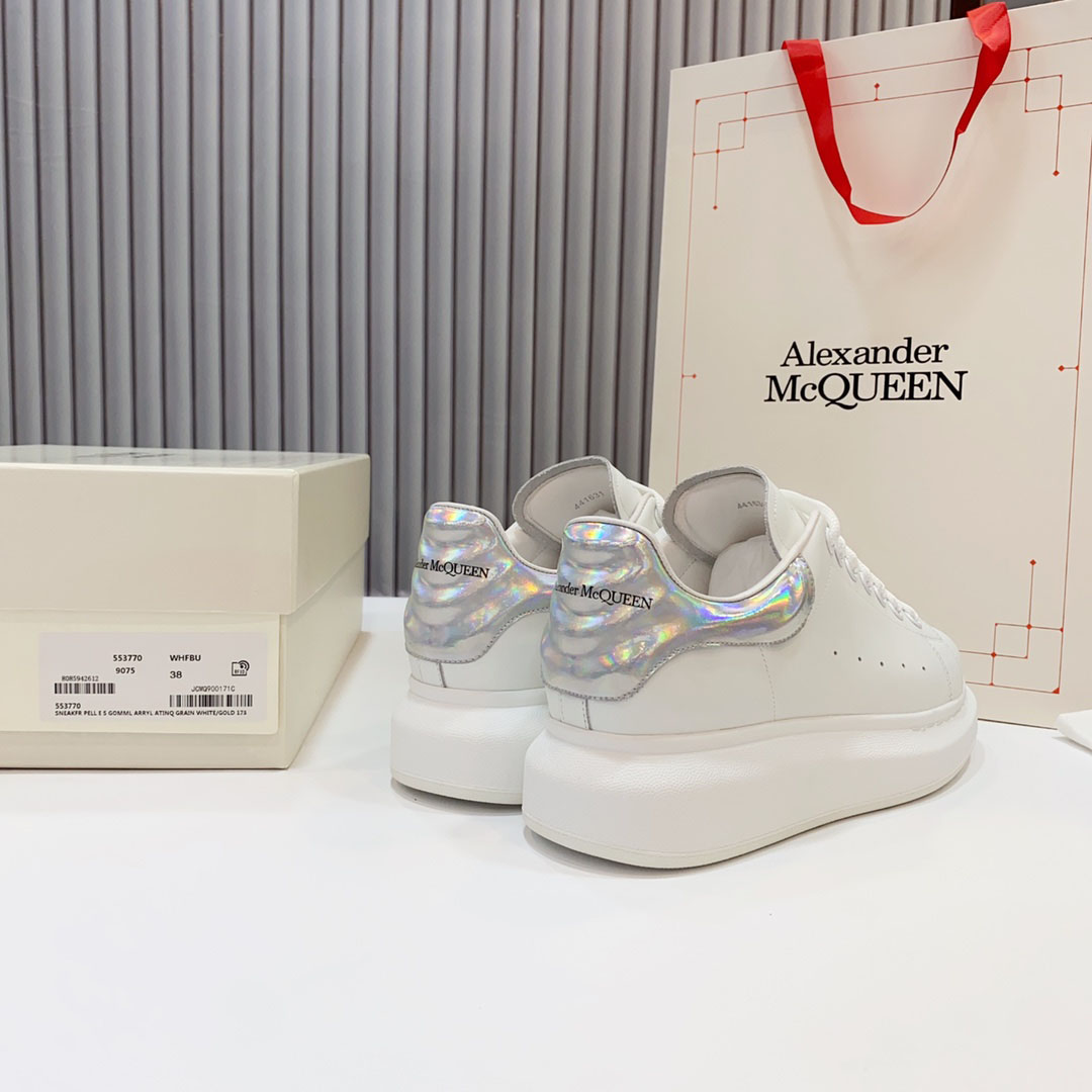 Alexander McQueen Oversized Sneaker 'White Iridescent' - FashionPlug