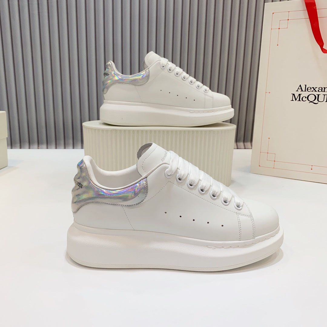 Alexander McQueen Oversized Sneaker 'White Iridescent' - FashionPlug