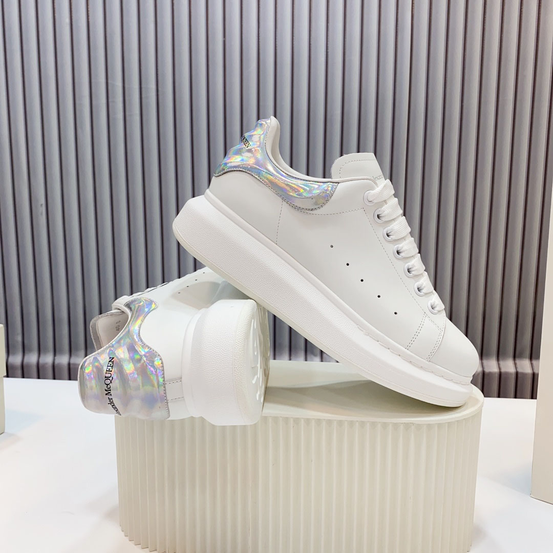 Alexander McQueen Oversized Sneaker 'White Iridescent' - FashionPlug