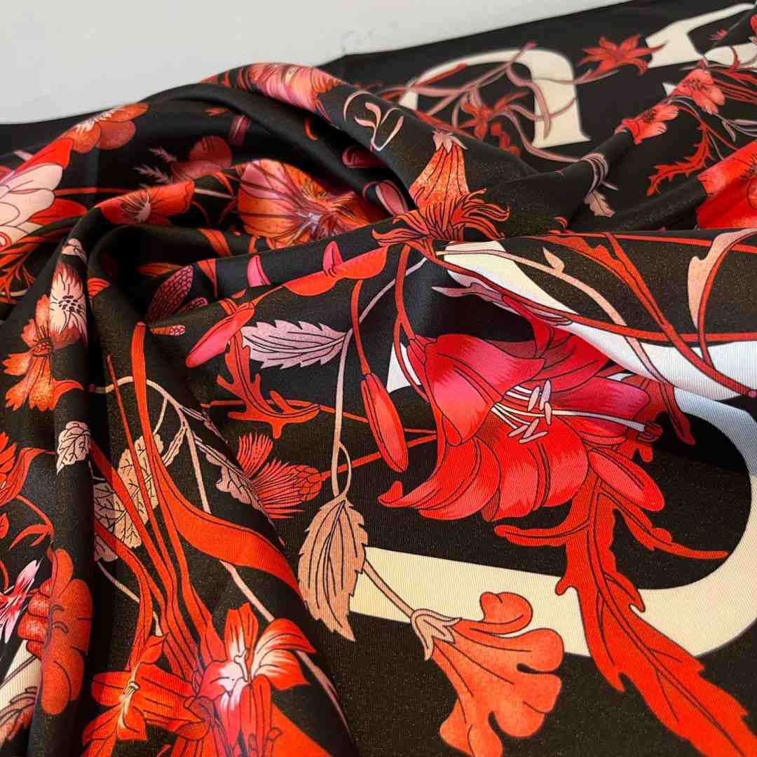 Gucci Floral Print Silk Carré Silk - FashionPlug