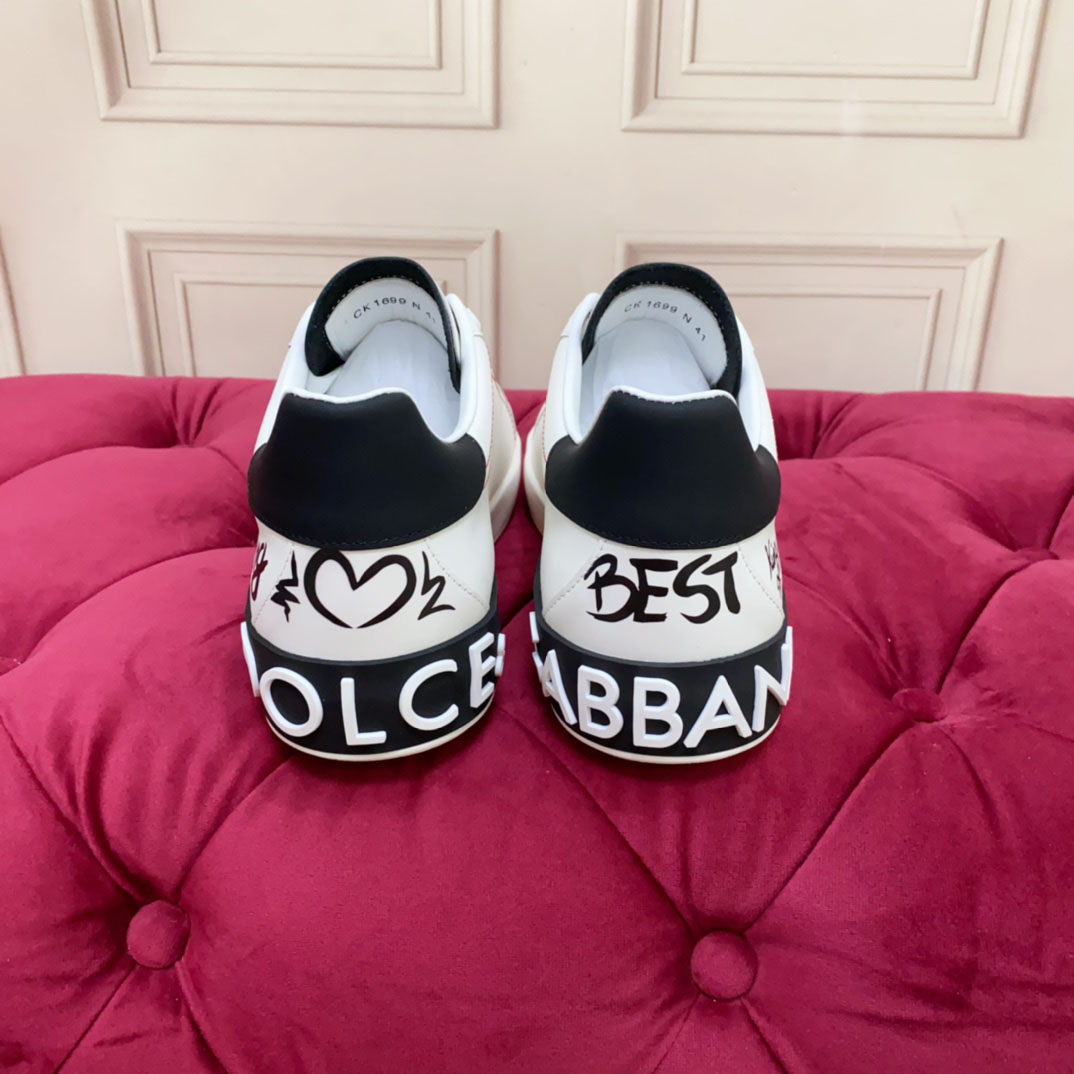Dolce & Gabbana Printed Calfskin Portofino Light Sneakers - FashionPlug