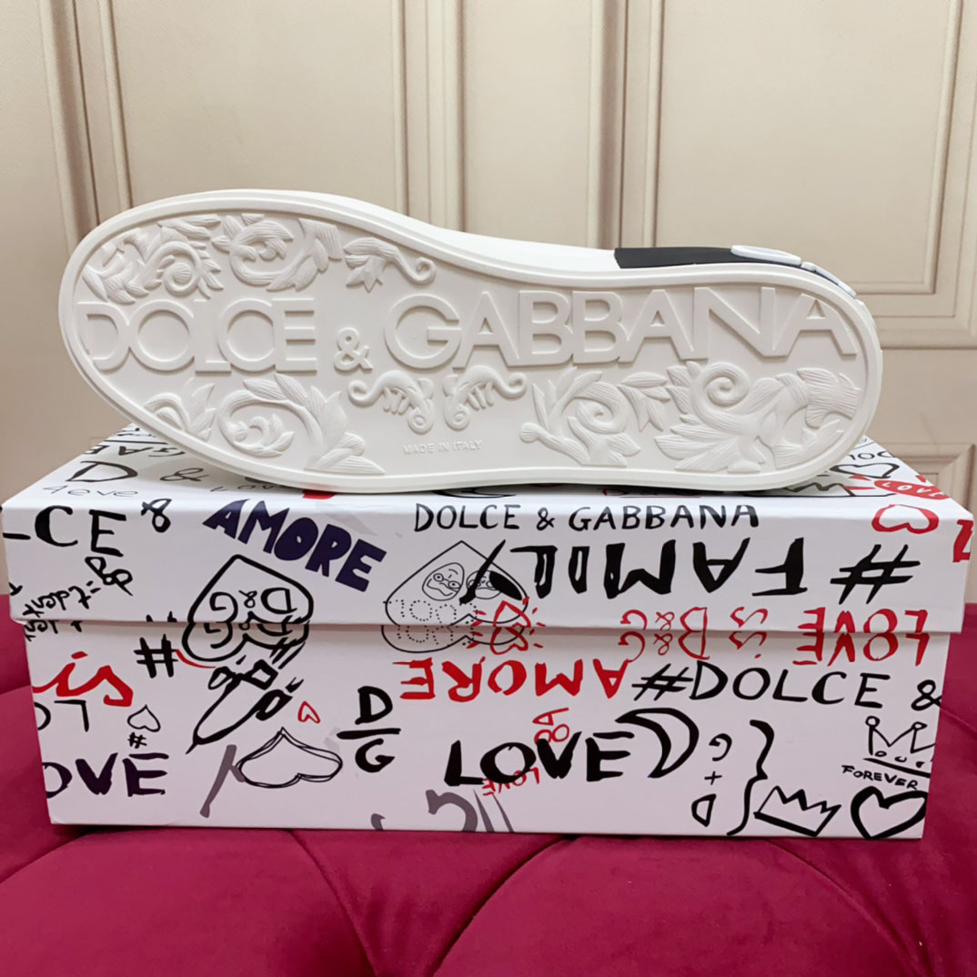 Dolce & Gabbana Printed Calfskin Portofino Light Sneakers - FashionPlug