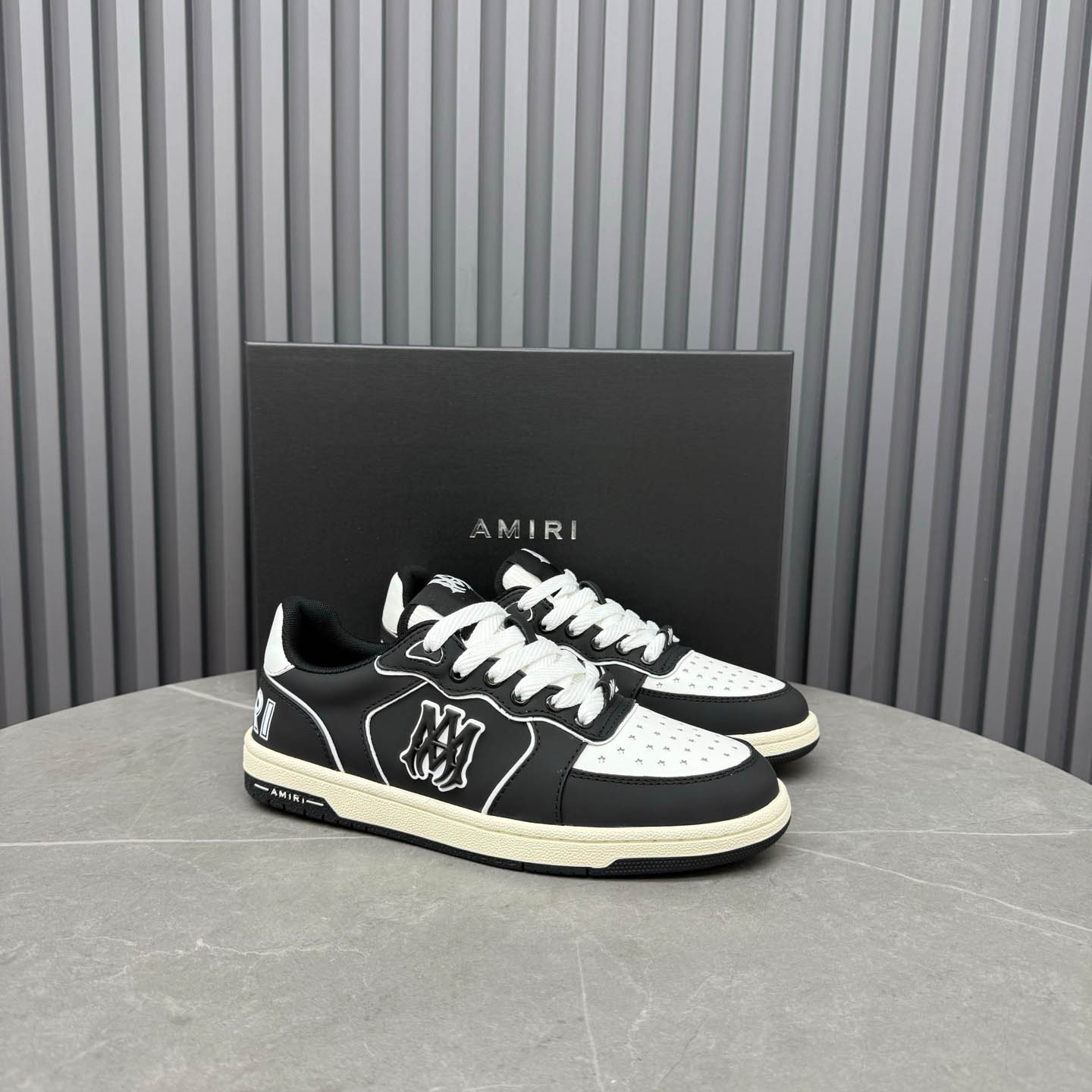 Amiri Black & White Newport Sneakers - FashionPlug