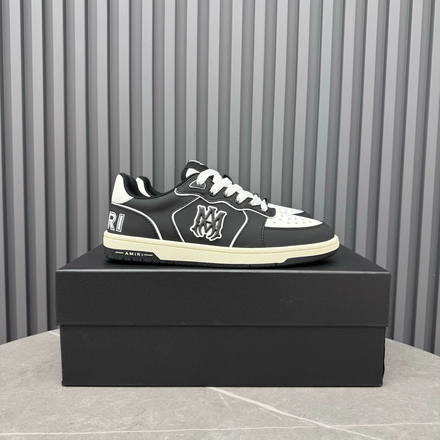 Amiri Black & White Newport Sneakers - FashionPlug