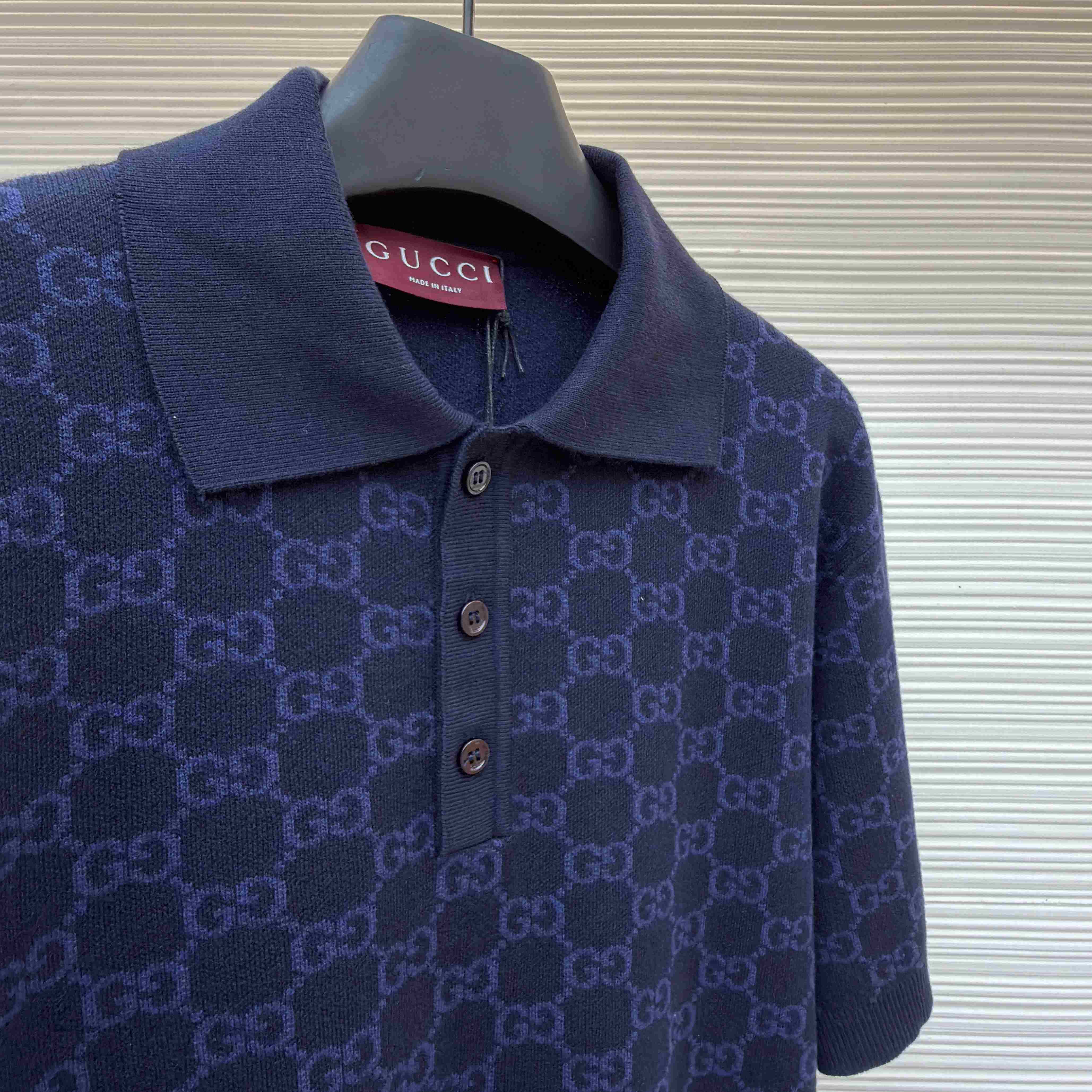Gucci GG Cotton Silk Jacquard Polo Shirt - FashionPlug